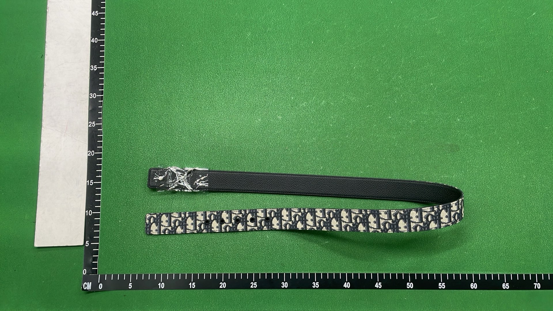 Dior Oblique Print Leather Belt with Metal Buckle
