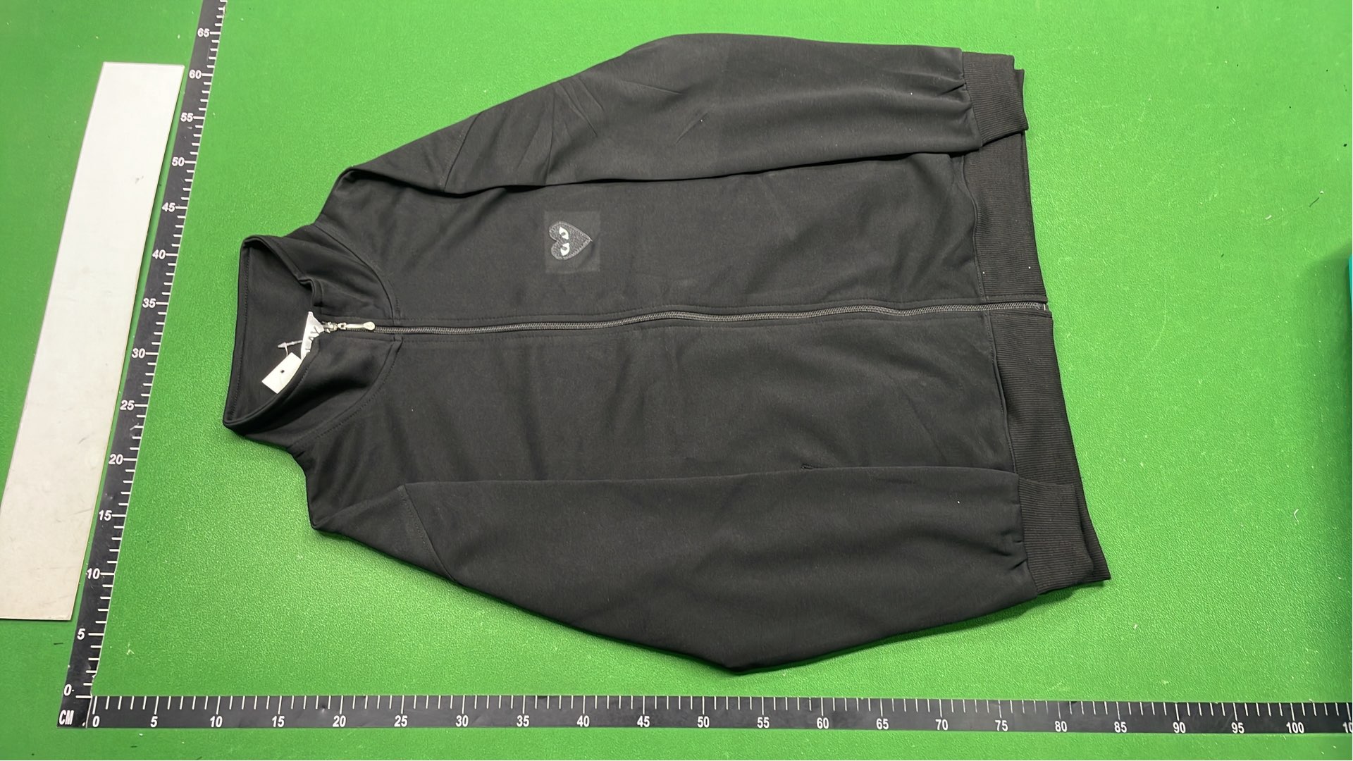 Black Hoodie with Heart Eyes Design - Front and Back View