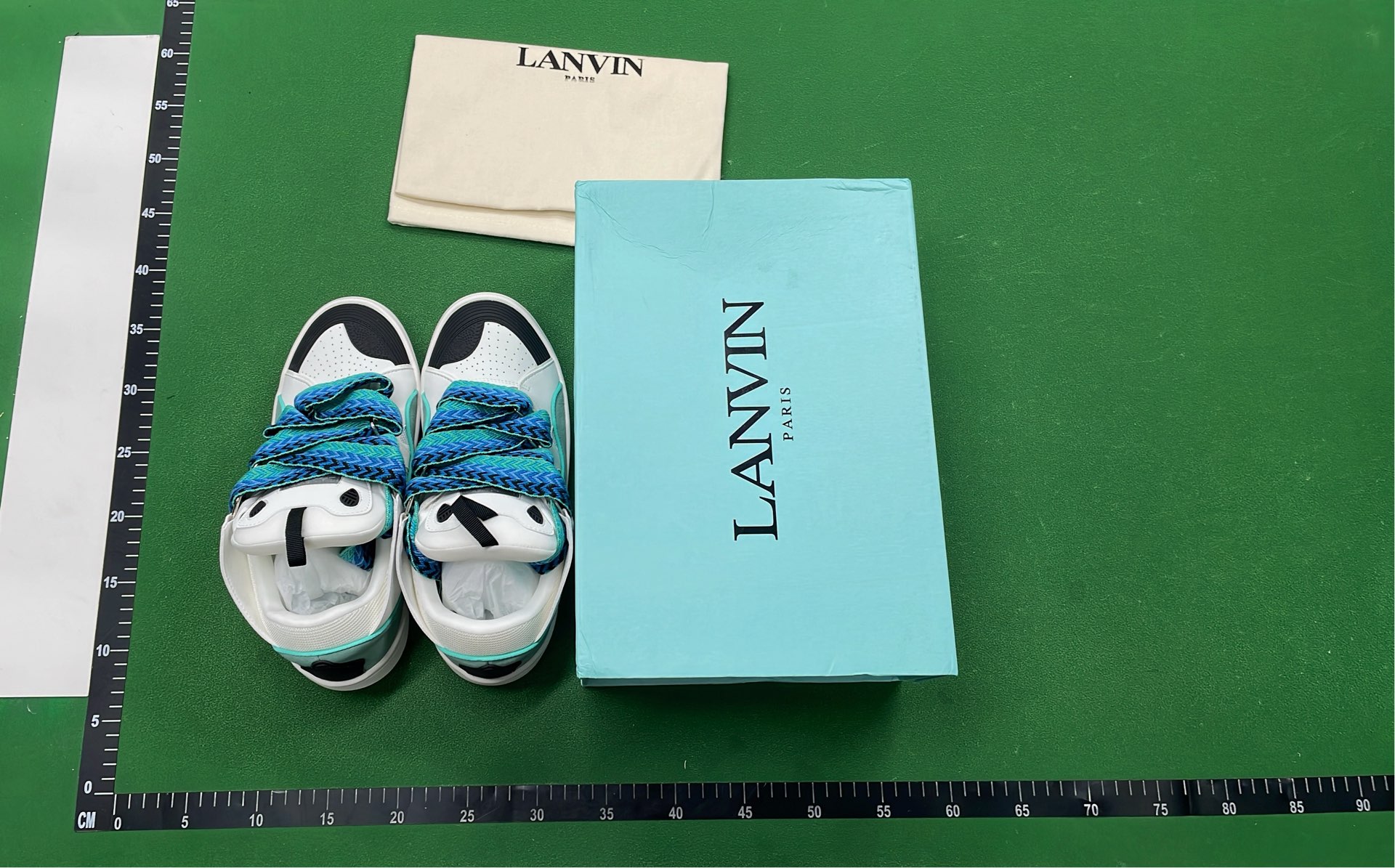 LANVIN Paris Houndstooth Pattern Sneakers with Bow Detail