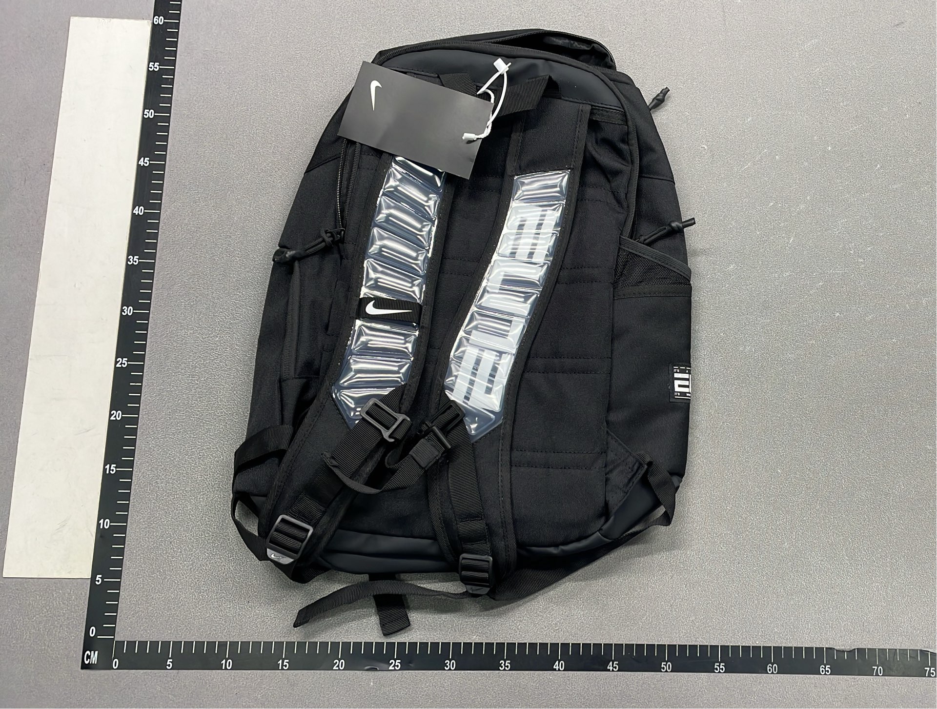 Black Backpack with Transparent Shoulder Straps