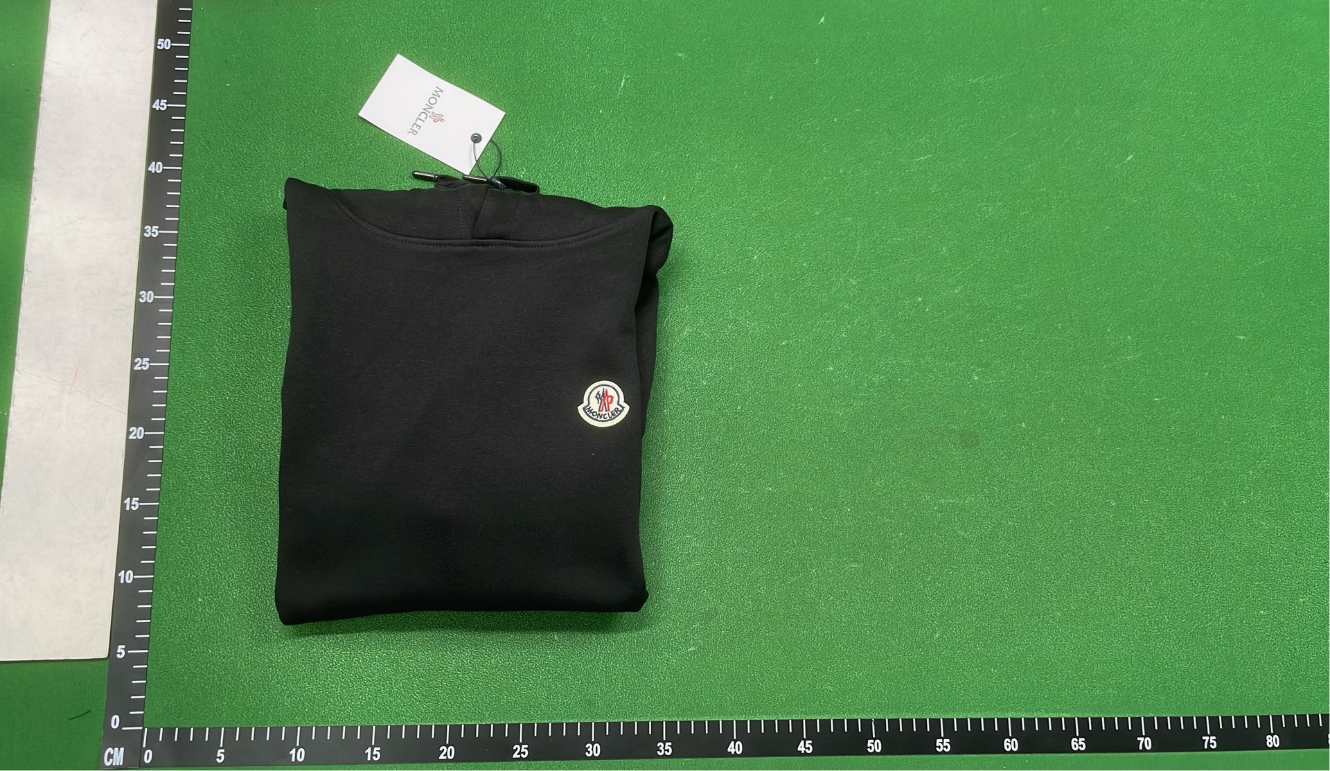 Moncler Black Hoodie Zip-Up Sweatshirt with Logo Patch