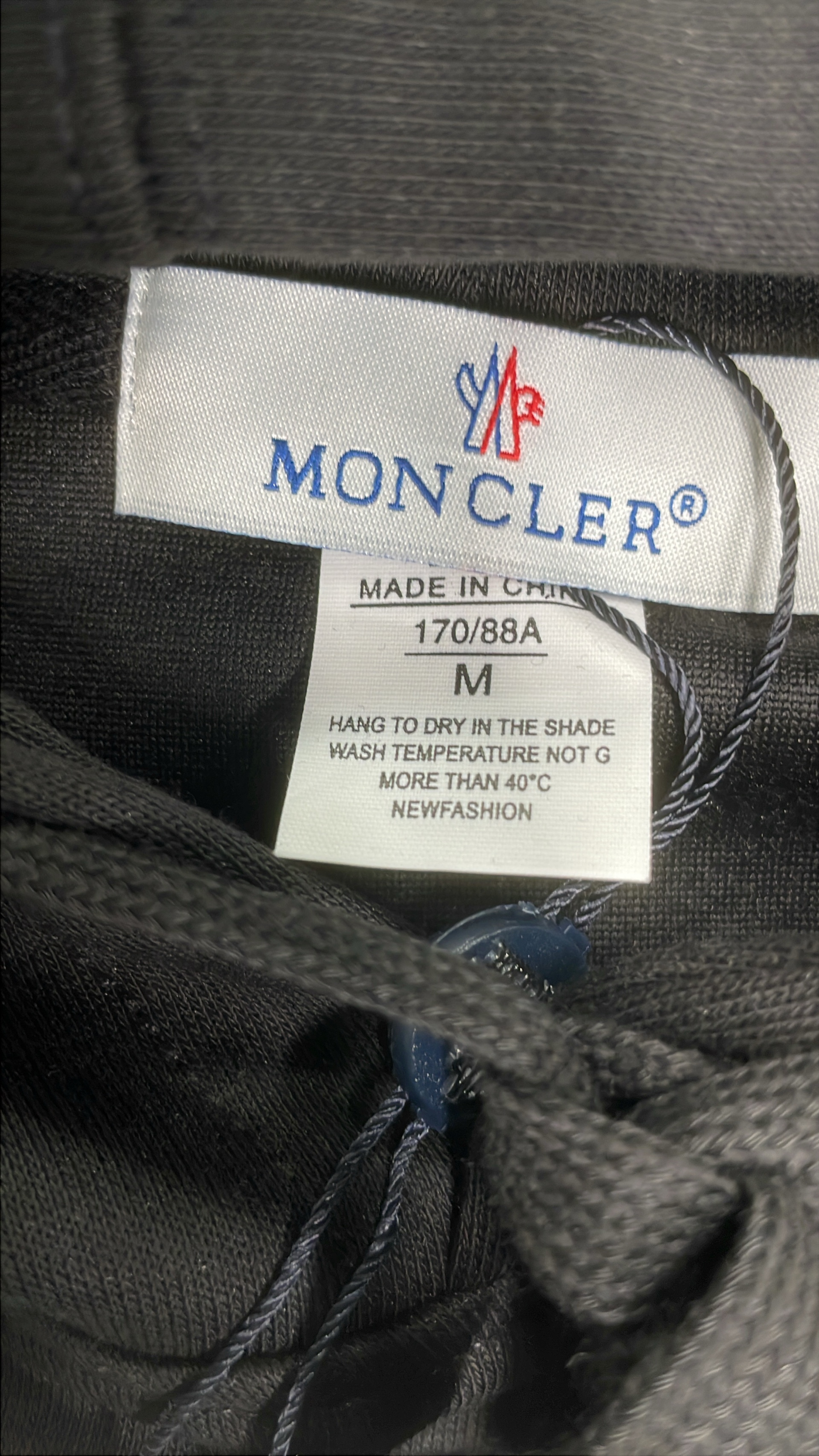 Moncler Black Hoodie Zip-Up Sweatshirt with Logo Patch