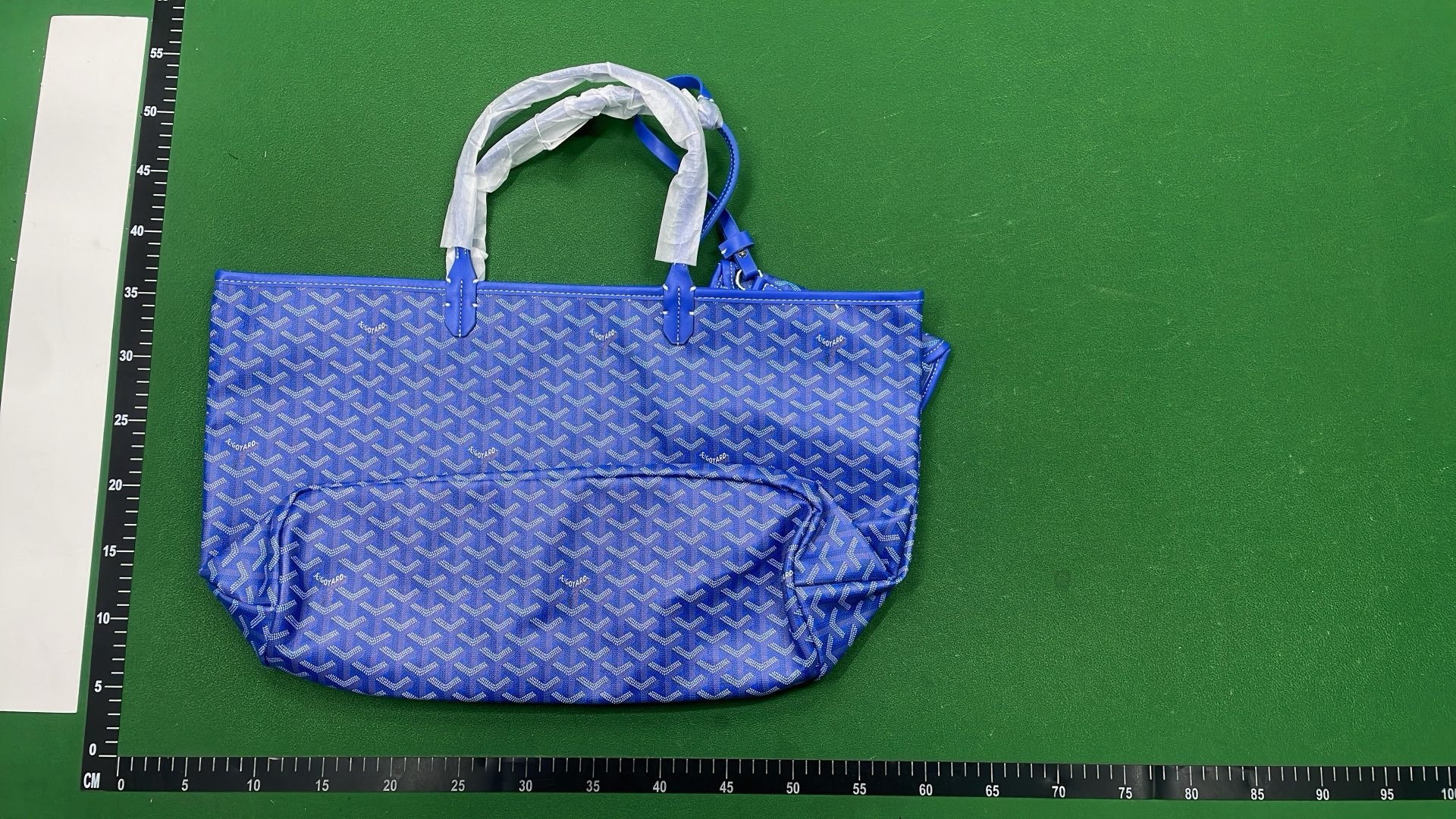 Goyard Green Tote Bag with Patterned Design