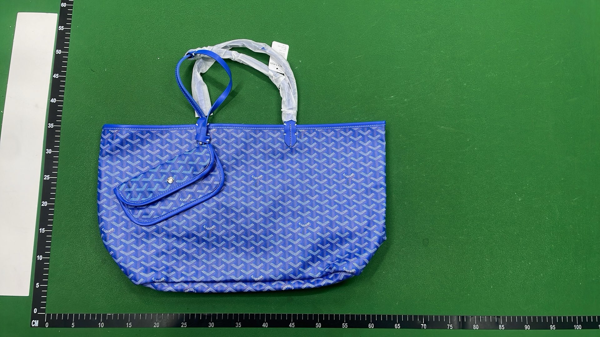 Goyard Green Tote Bag with Patterned Design