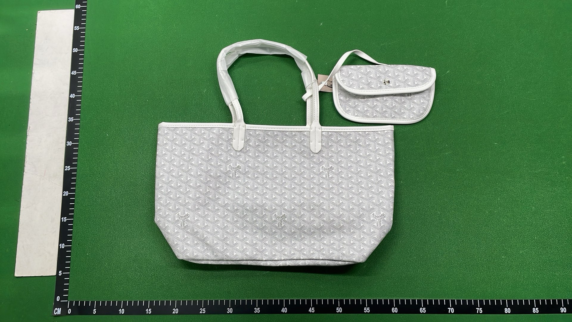 Goyard Green Tote Bag with Patterned Design