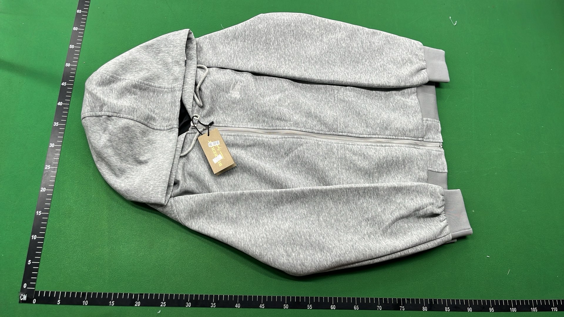 Black Hoodie with Check Lining Zip-Up Sweatshirt