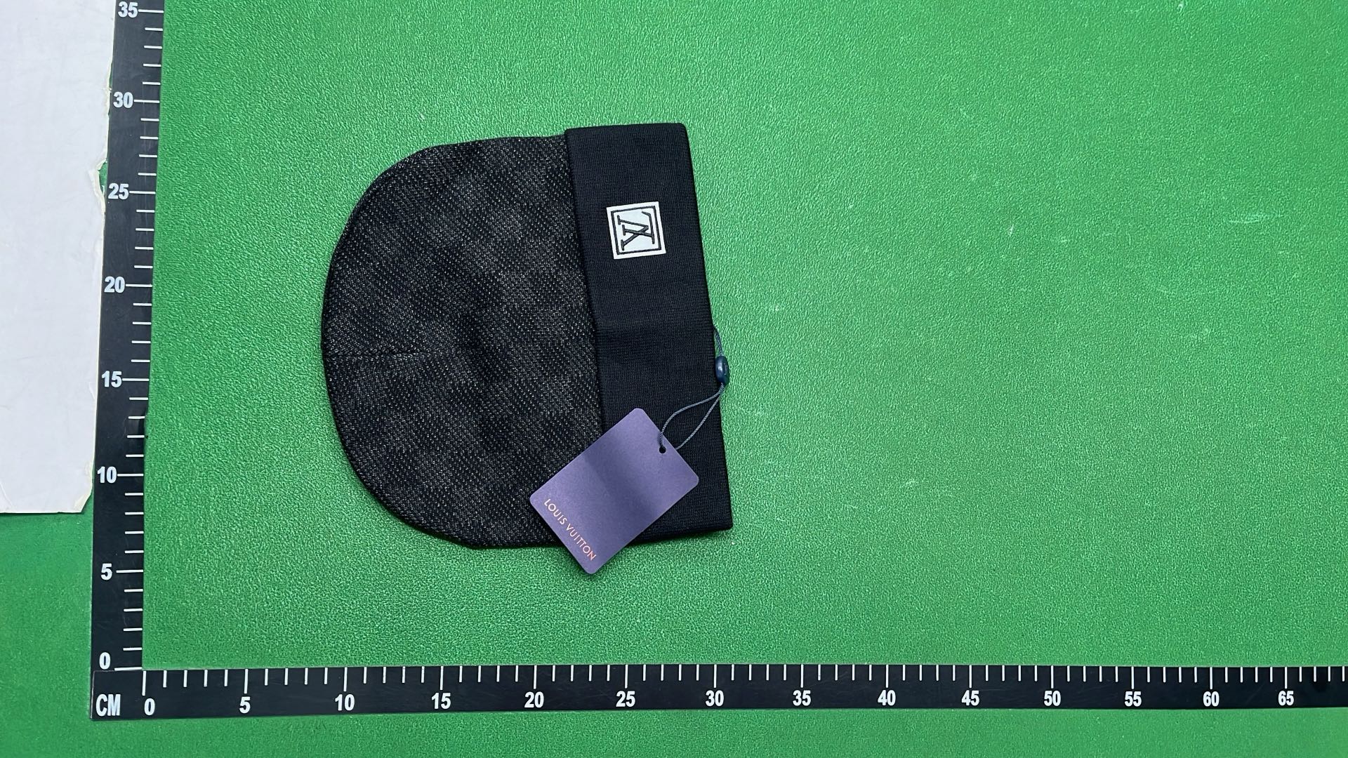 201# Blue Knit Beanie Hat with Logo Dust Bag