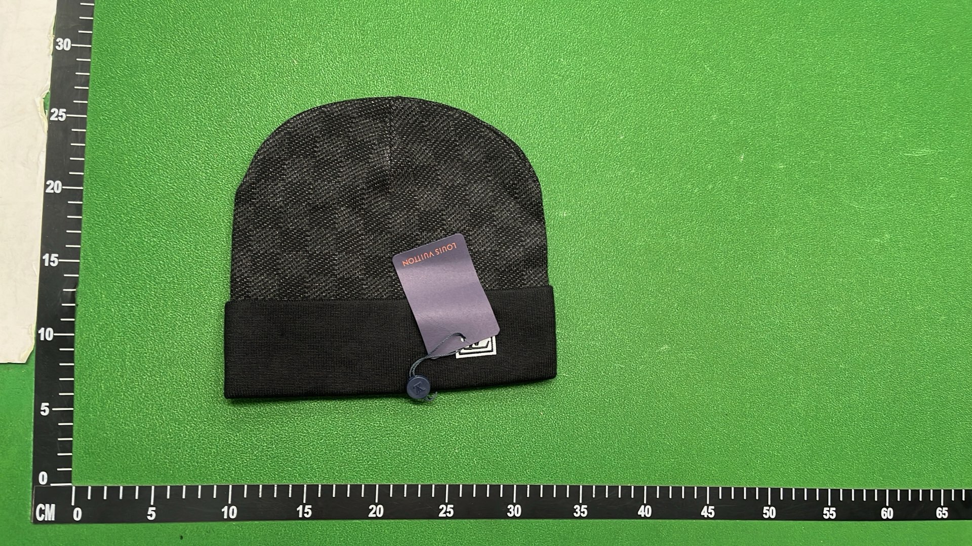 201# Blue Knit Beanie Hat with Logo Dust Bag