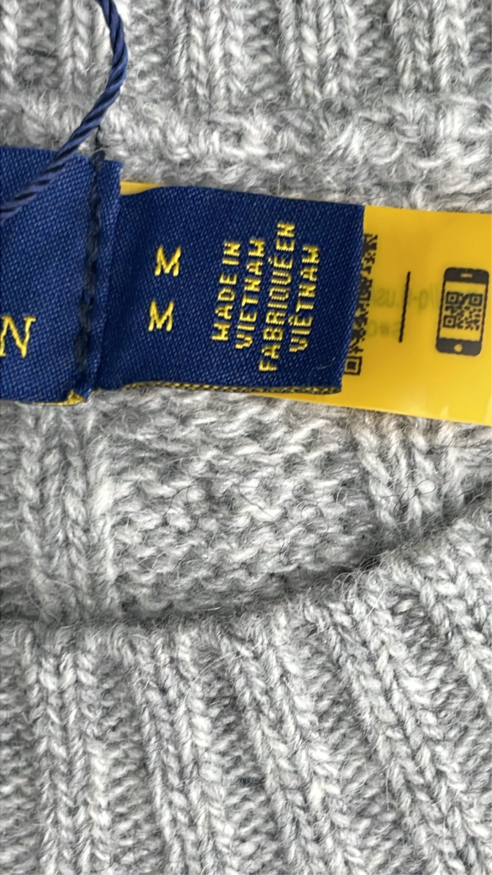 Men's Navy Cable Knit Sweater with Pony Logo