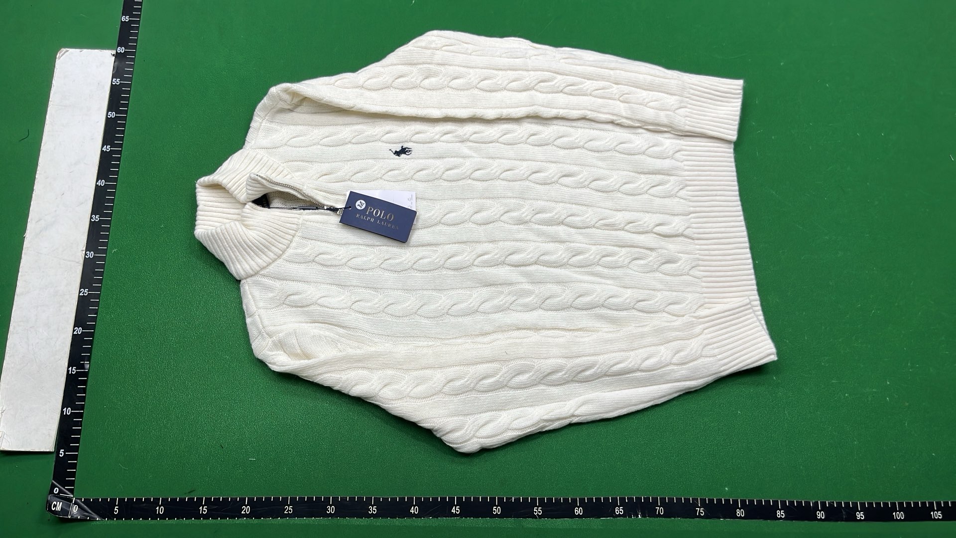 White Cable Knit Half-Zip Sweater for Men