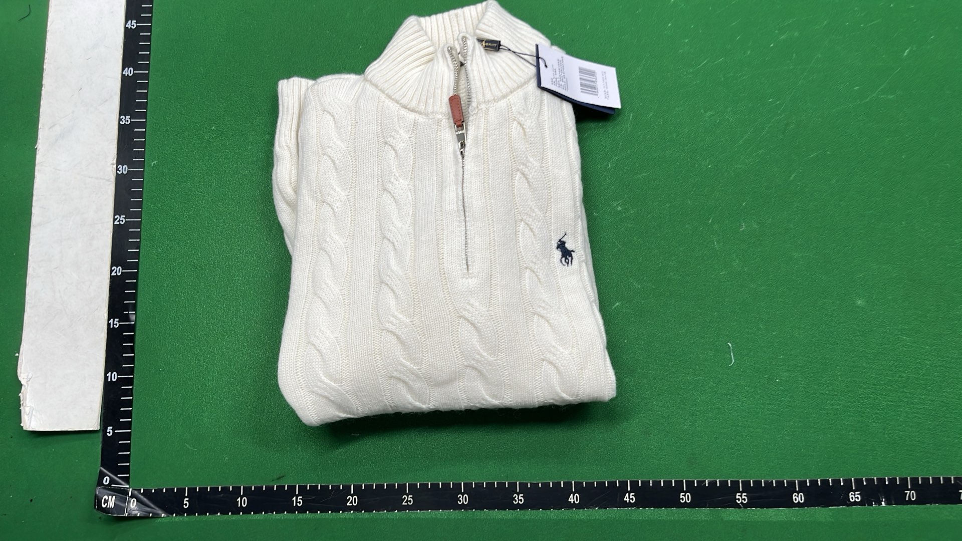 White Cable Knit Half-Zip Sweater for Men