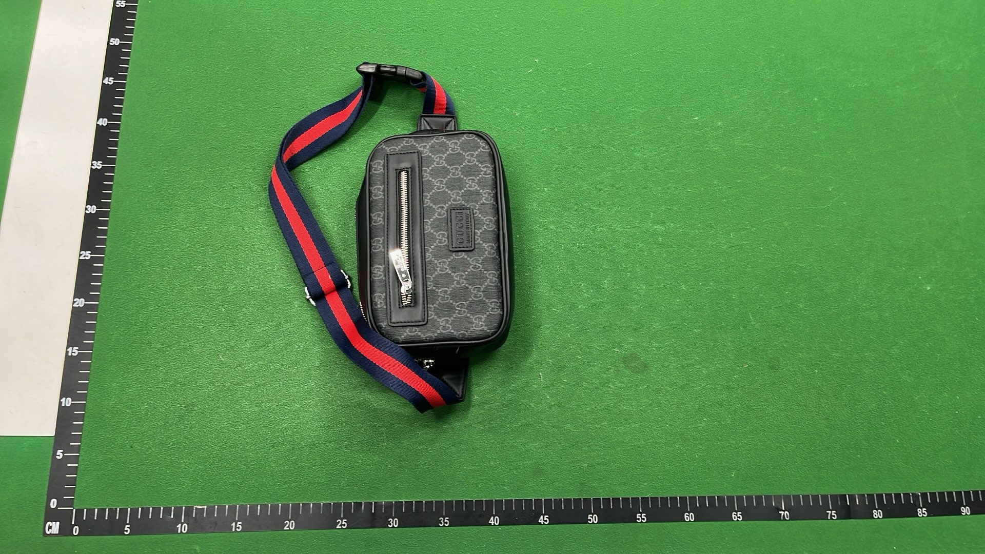 Gucci GG Supreme Web Belt Bag - Black and Red Stripe