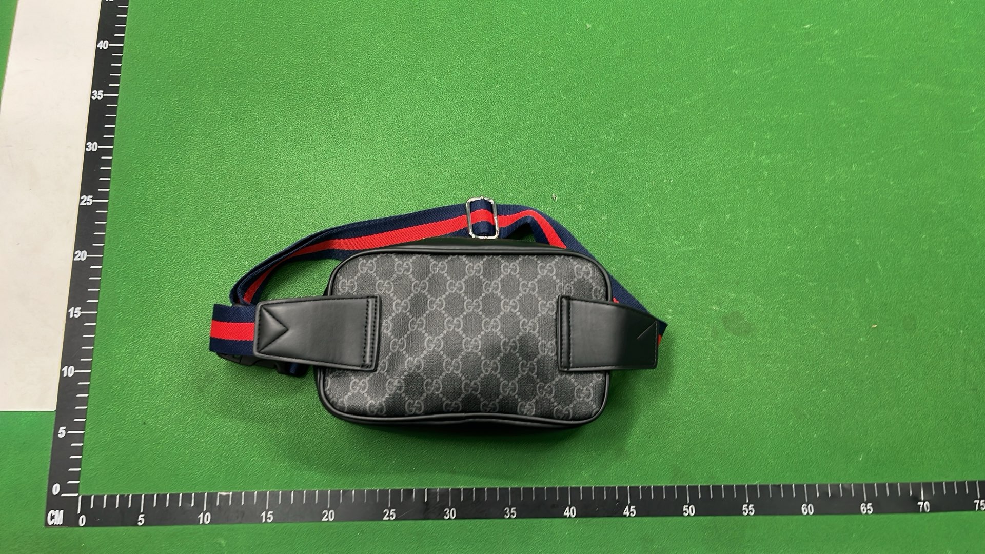 Gucci GG Supreme Web Belt Bag - Black and Red Stripe