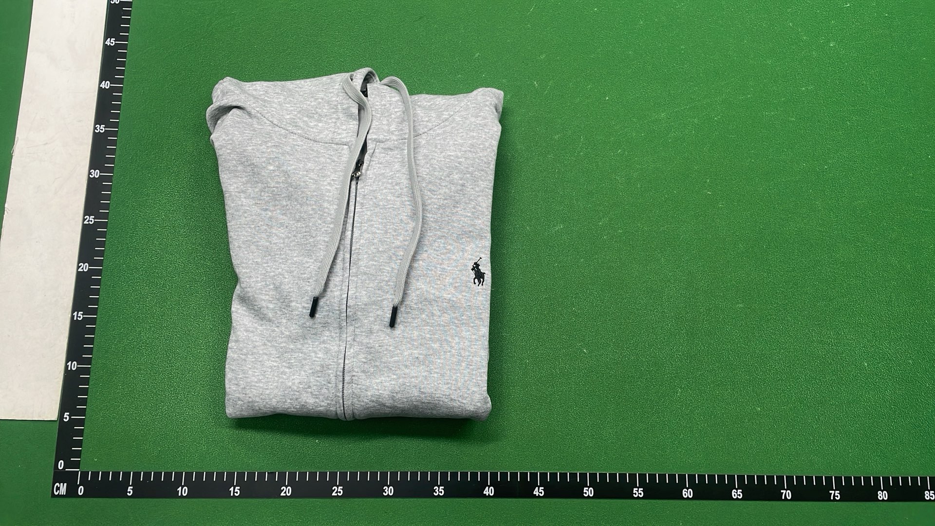 Black Full-Zip Hoodie with Pony Logo