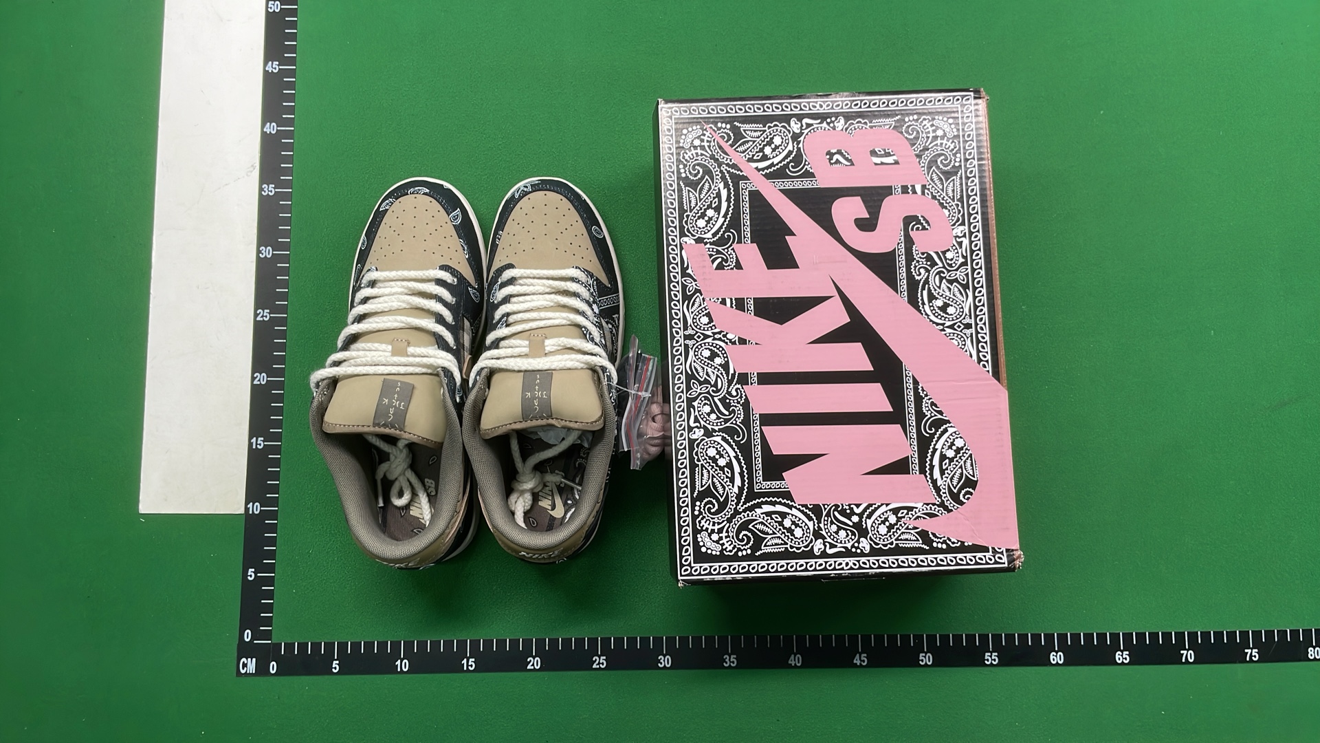 Nike Dunk Low Paisley Plaid Black White Beige Sneakers