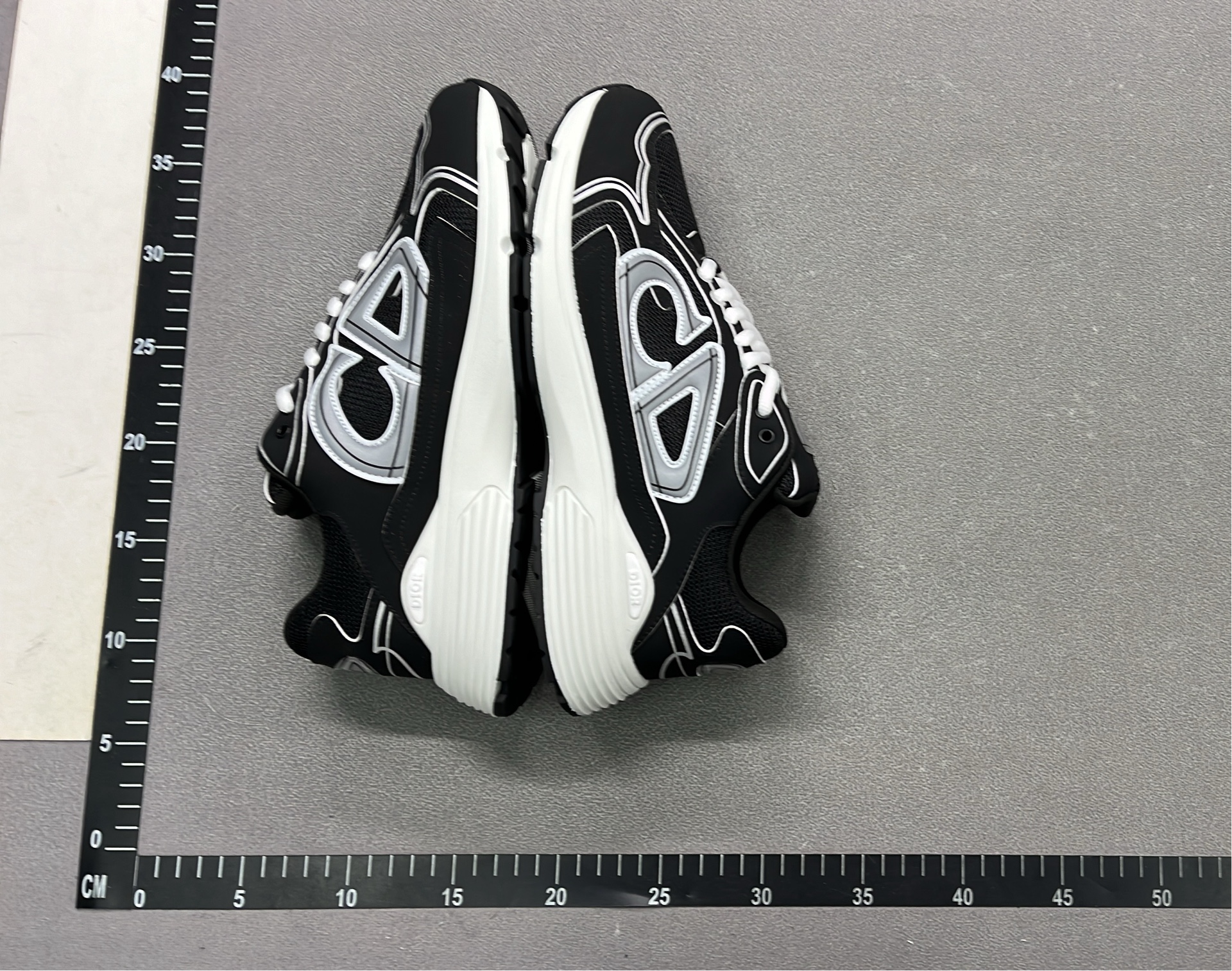 Dior Men's Sneakers - White and Black Mesh Running Shoes with Logo