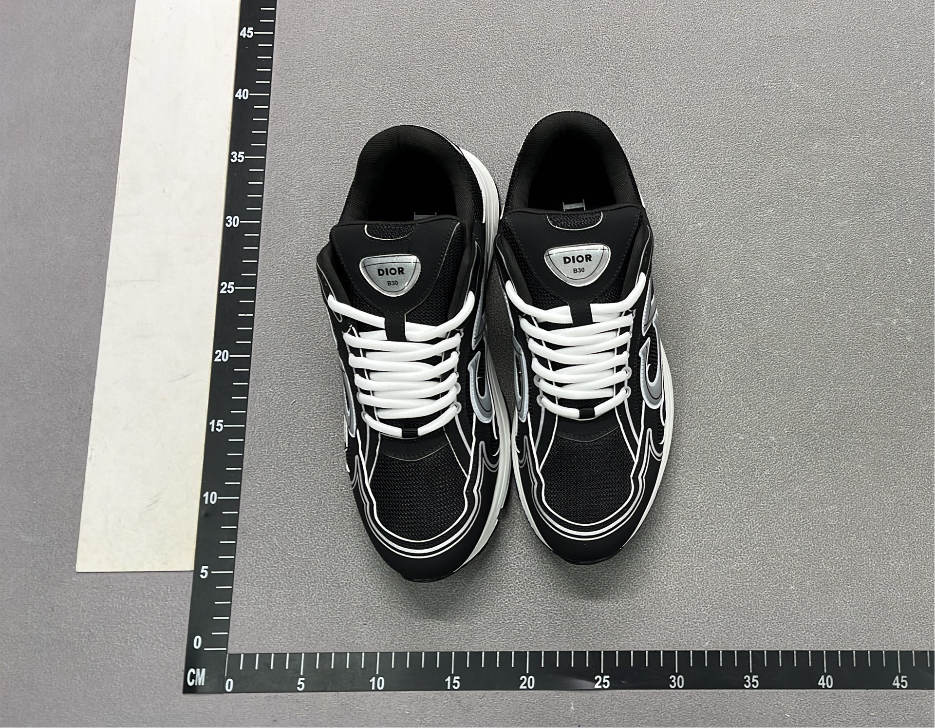 Dior Men's Sneakers - White and Black Mesh Running Shoes with Logo