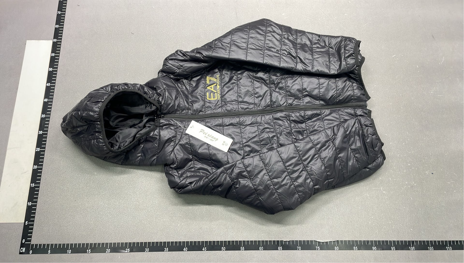 EA7 Men's Blue Hooded Puffer Jacket