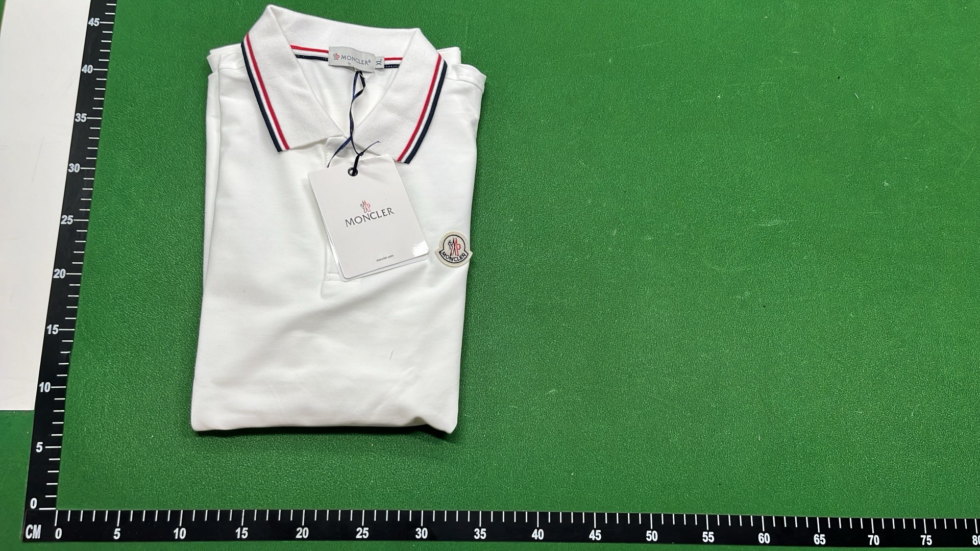 Moncler Men's Navy Polo Shirt with Logo and Trim