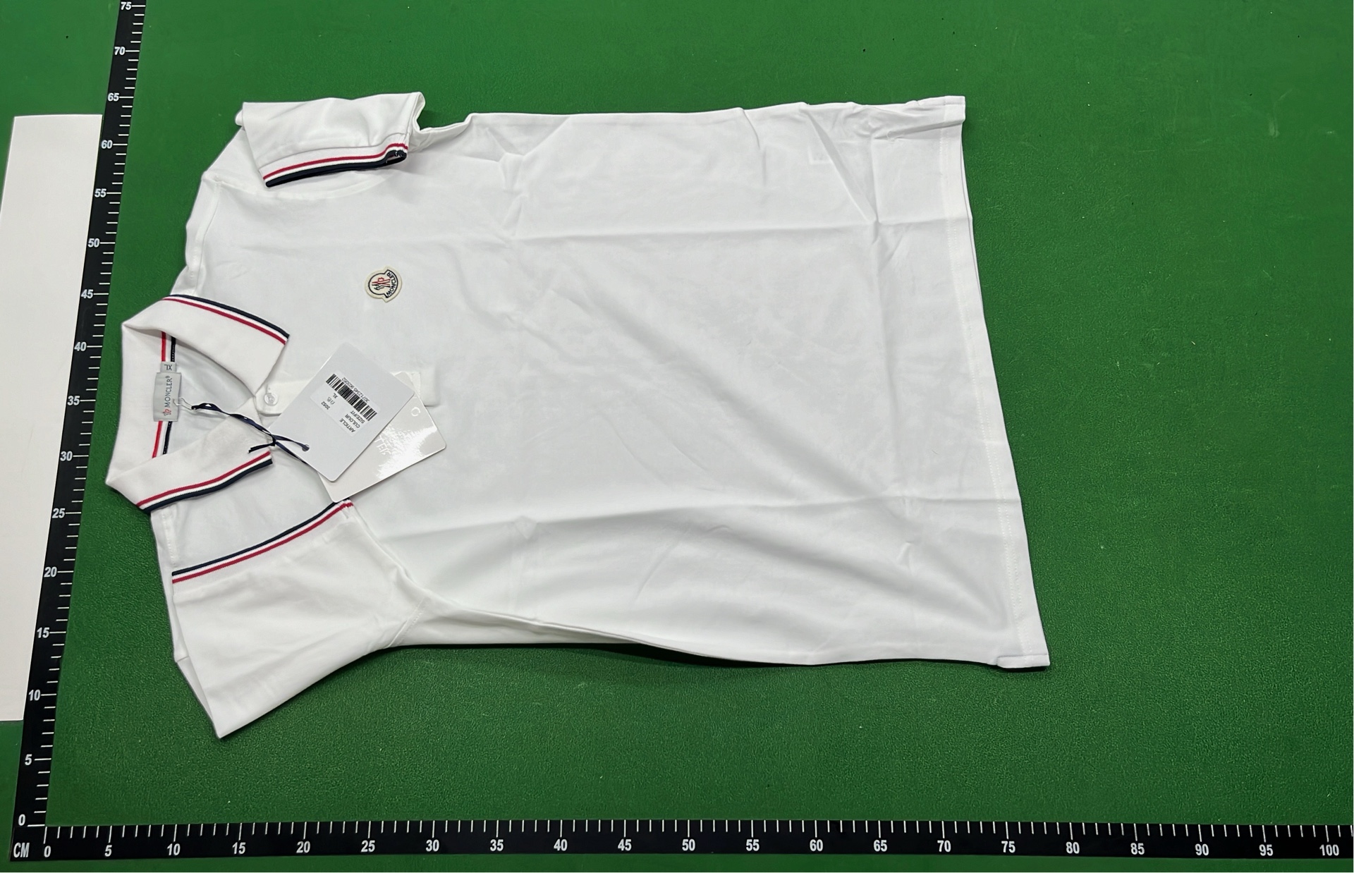 Moncler Men's Navy Polo Shirt with Logo and Trim