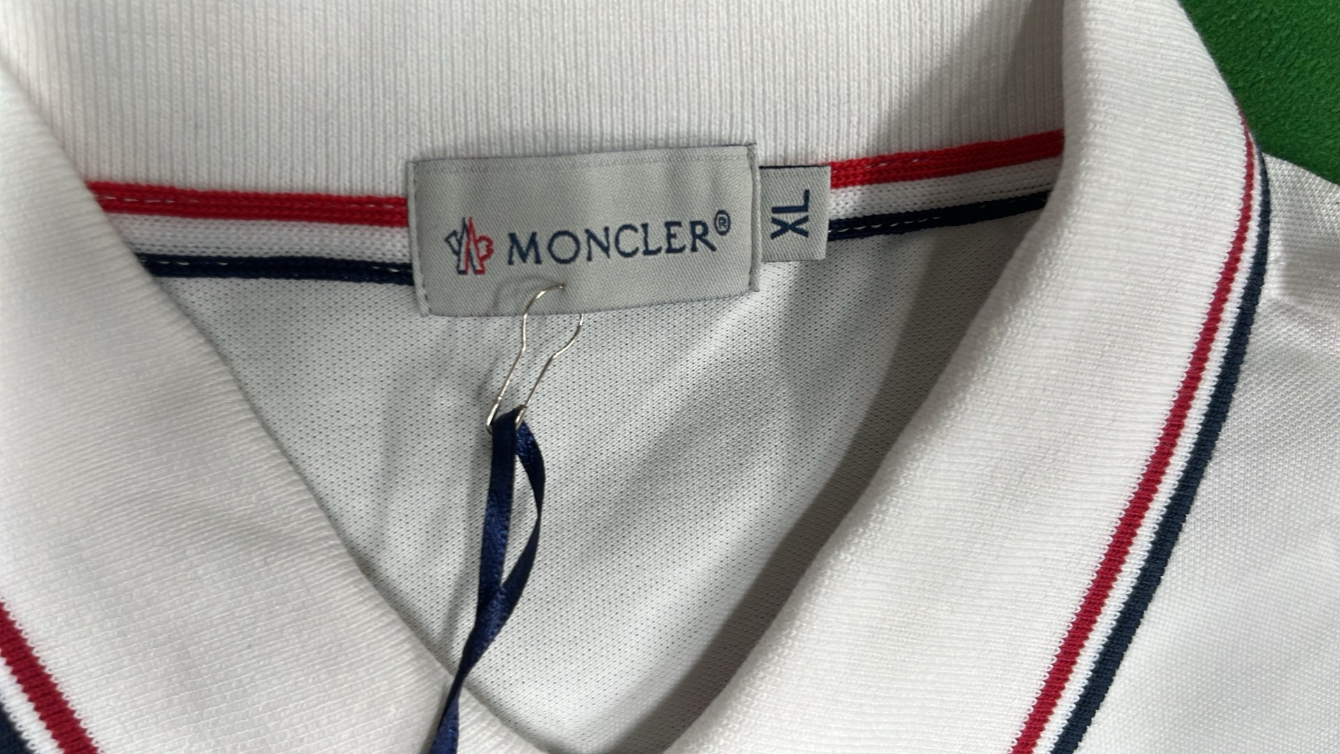Moncler Men's Navy Polo Shirt with Logo and Trim