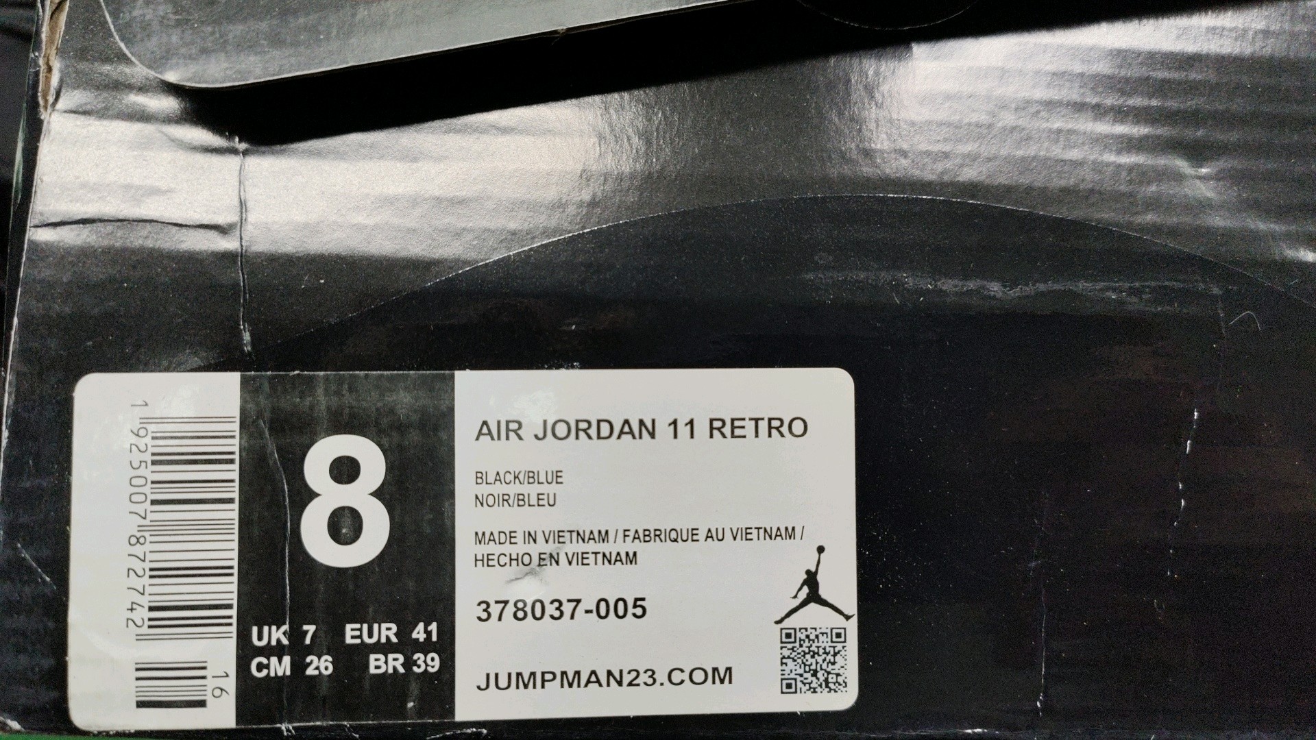 Air Jordan 11 Retro White Black Concord Men's Basketball Shoes