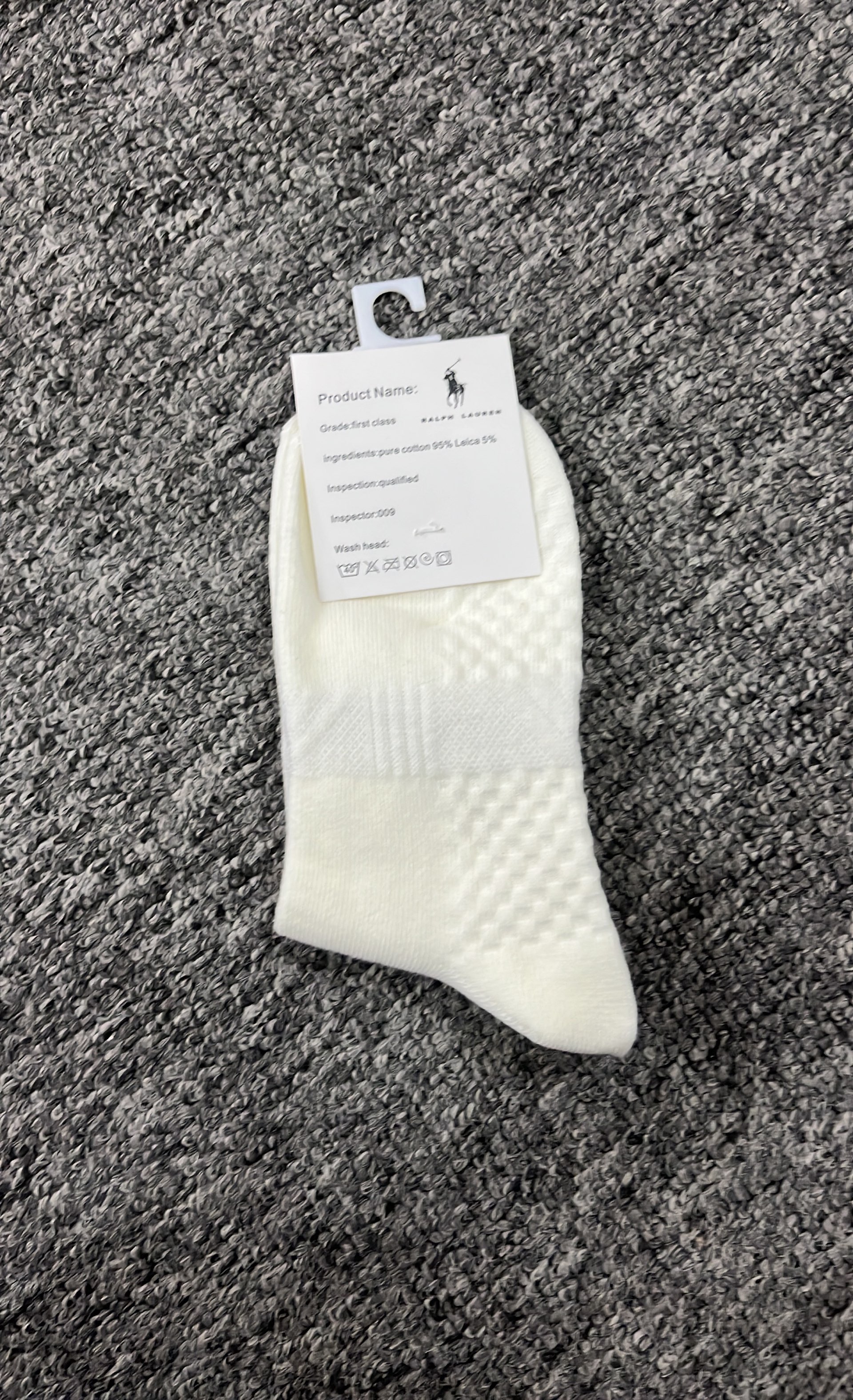 Embroidered Logo Crew Socks for Men and Women - White & Black