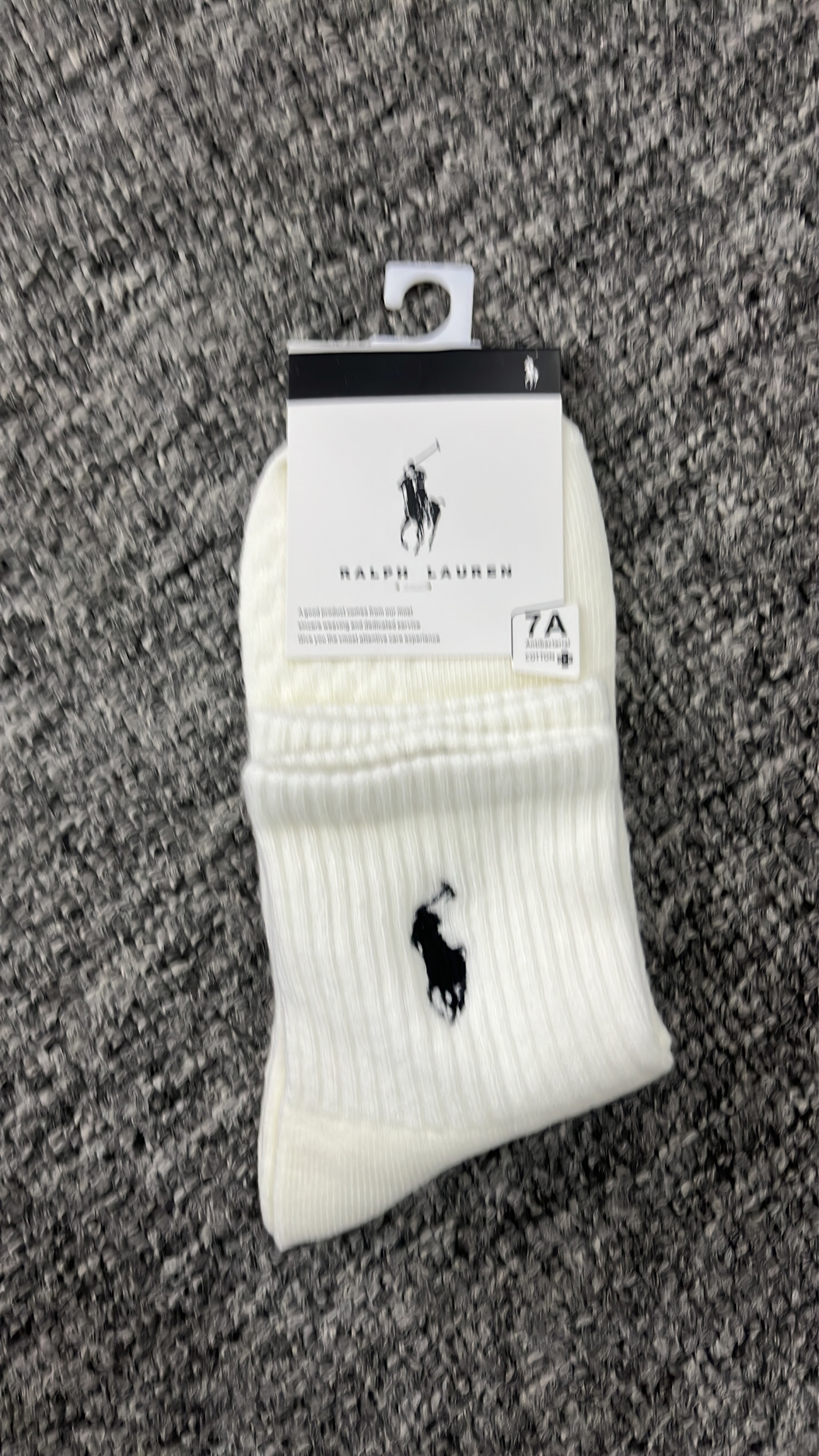 Embroidered Logo Crew Socks for Men and Women - White & Black