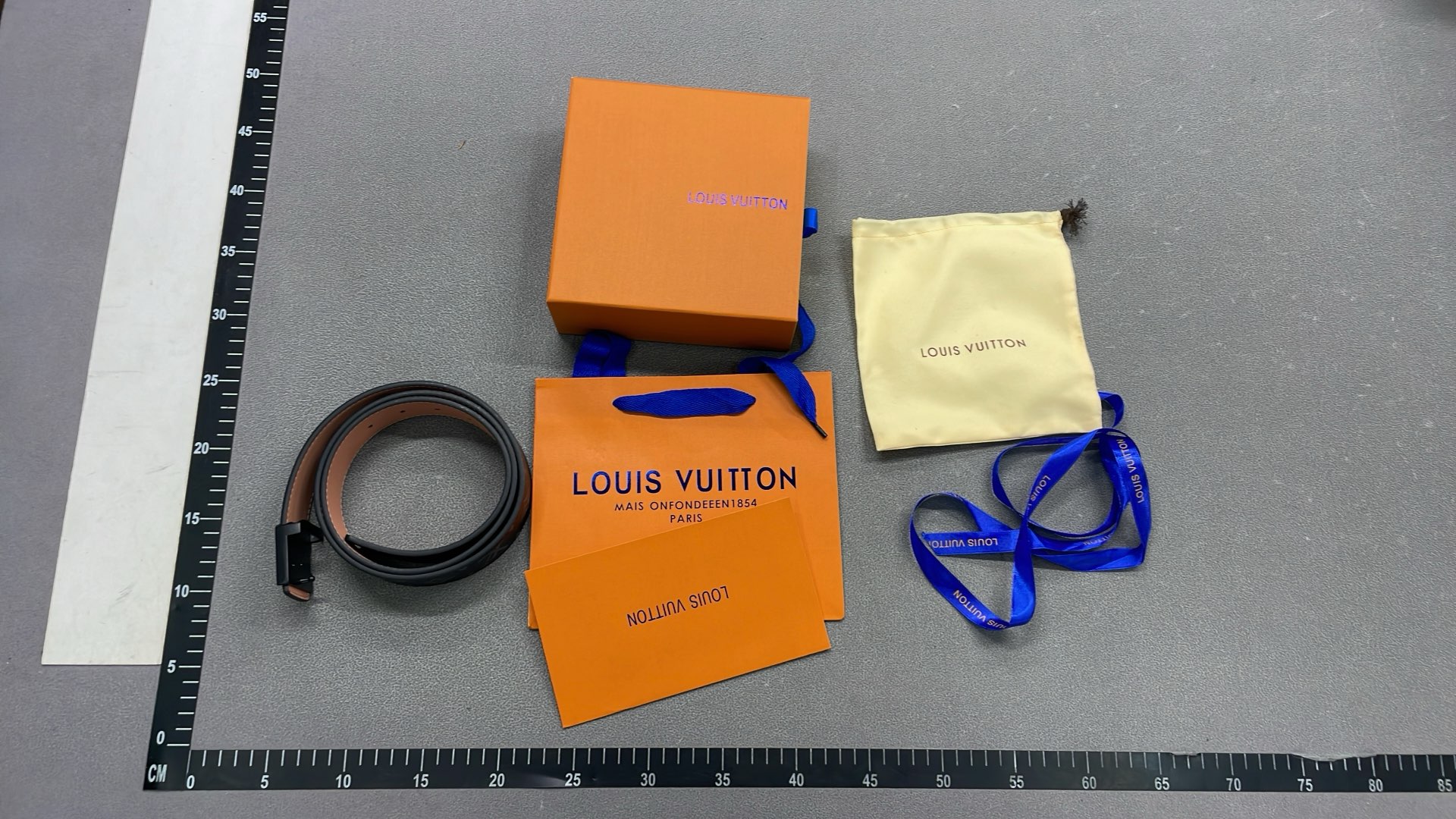 Louis Vuitton Monogram Checkered Belt with LV Buckle