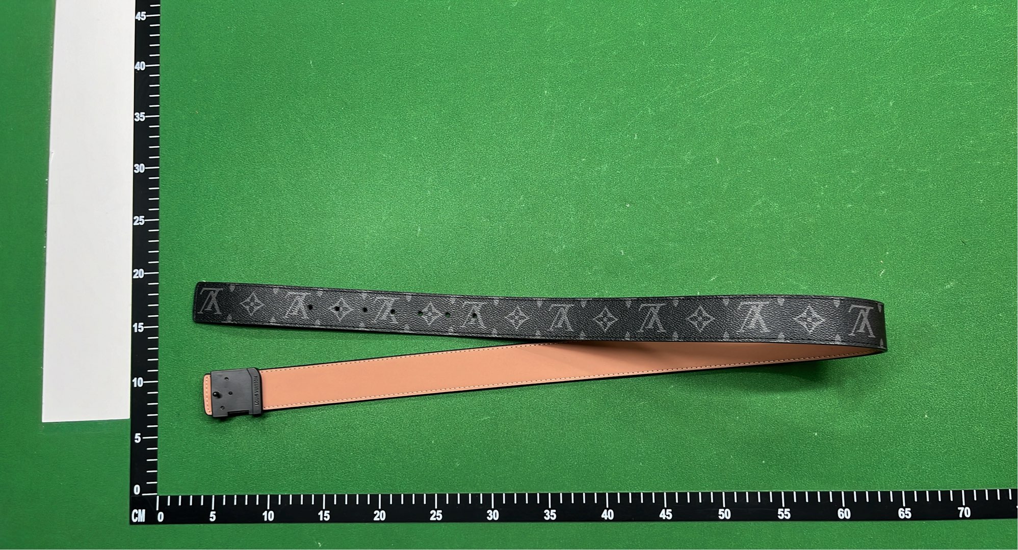Louis Vuitton Monogram Checkered Belt with LV Buckle
