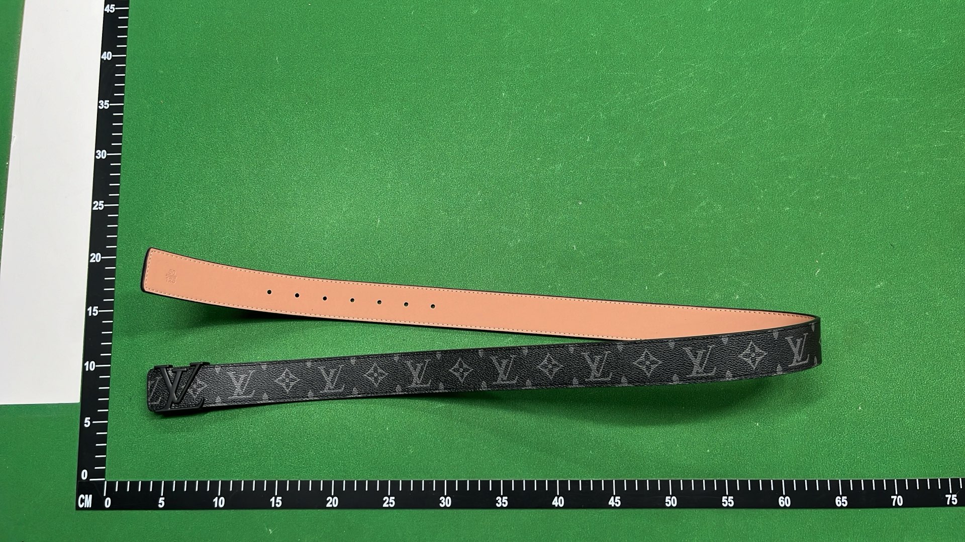 Louis Vuitton Monogram Checkered Belt with LV Buckle