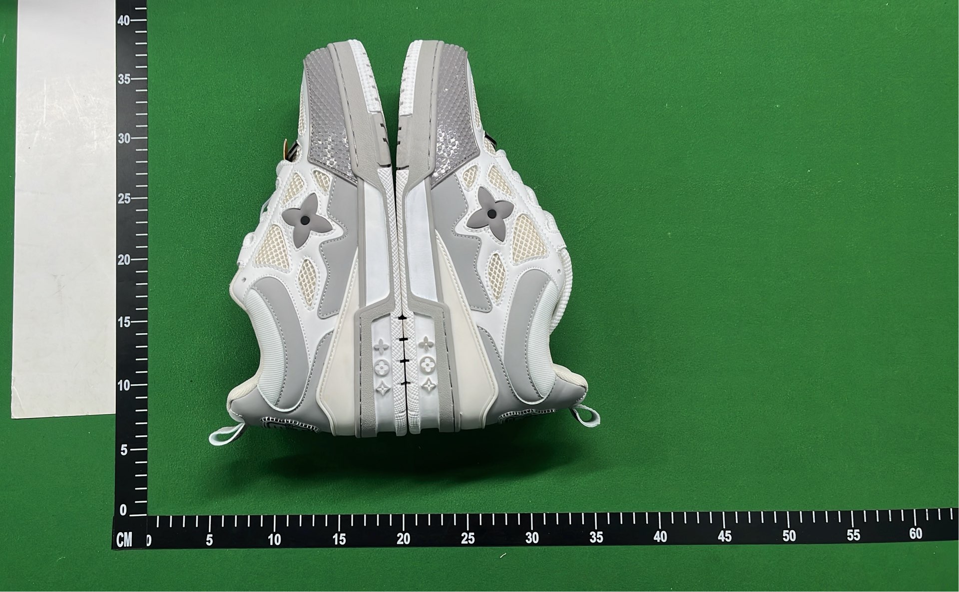 Louis Vuitton Navy Blue and White Sneakers with Flower Logo