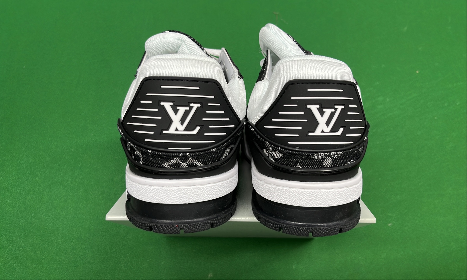 Louis Vuitton Monogram Sneakers Black Leather Men's Shoes