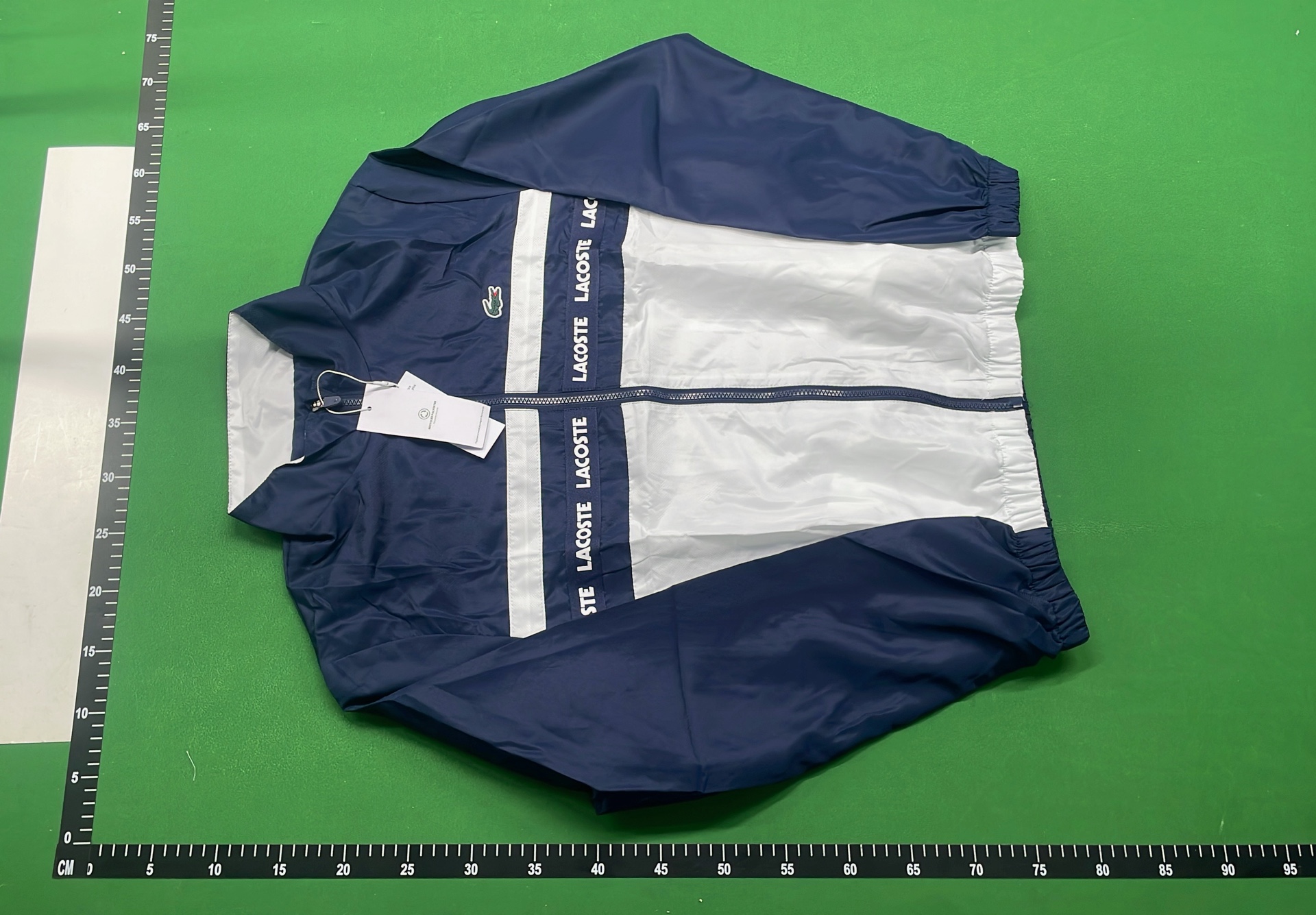 Lacoste Navy and White Track Jacket with Logo Tape