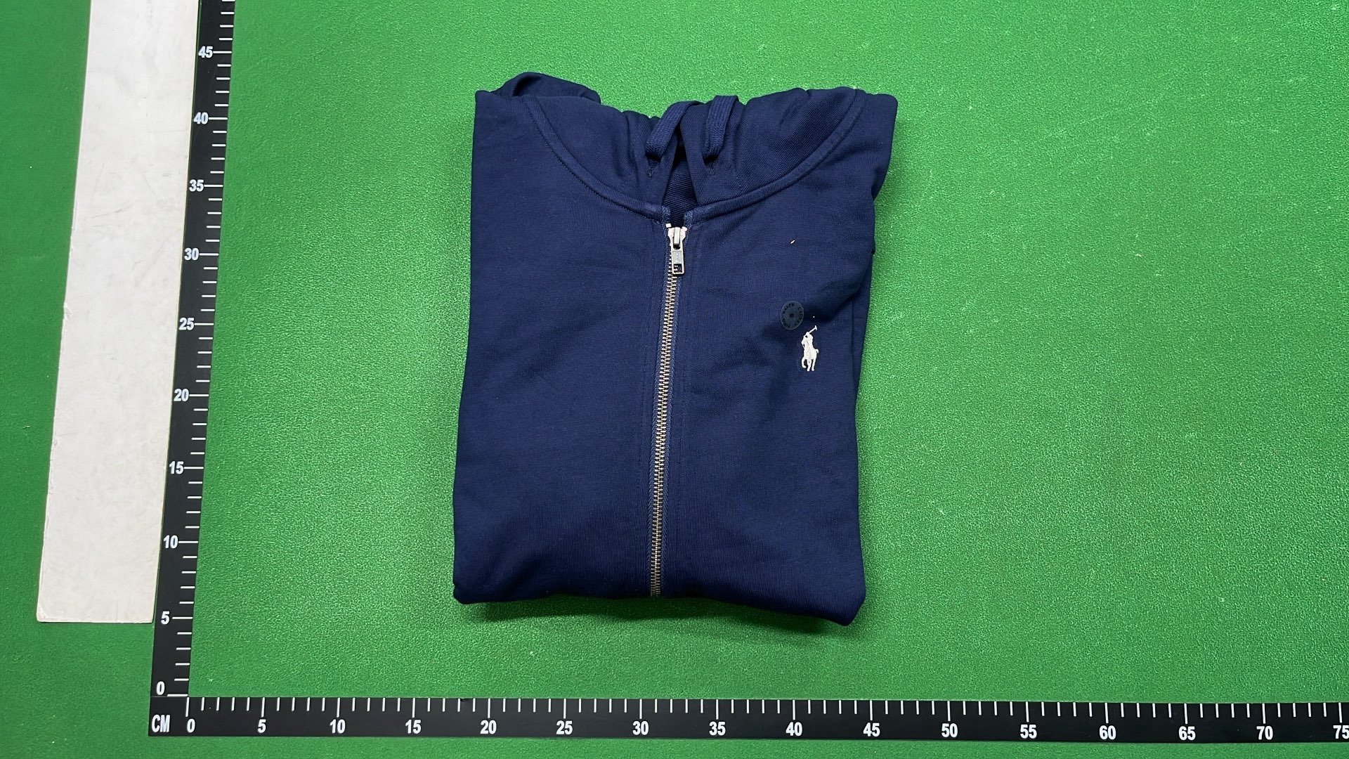 Men's Navy Blue Full-Zip Hoodie with Pony Logo