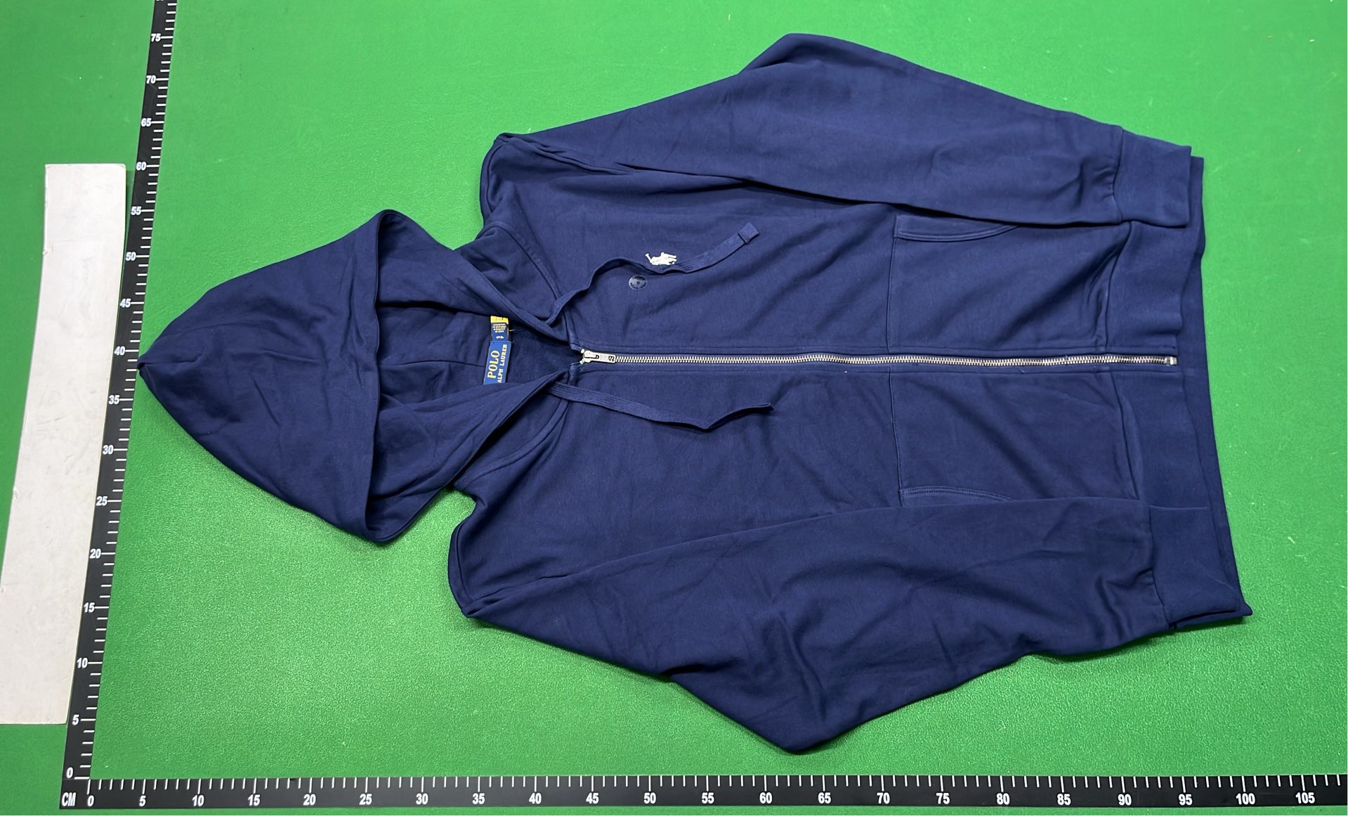 Men's Navy Blue Full-Zip Hoodie with Pony Logo