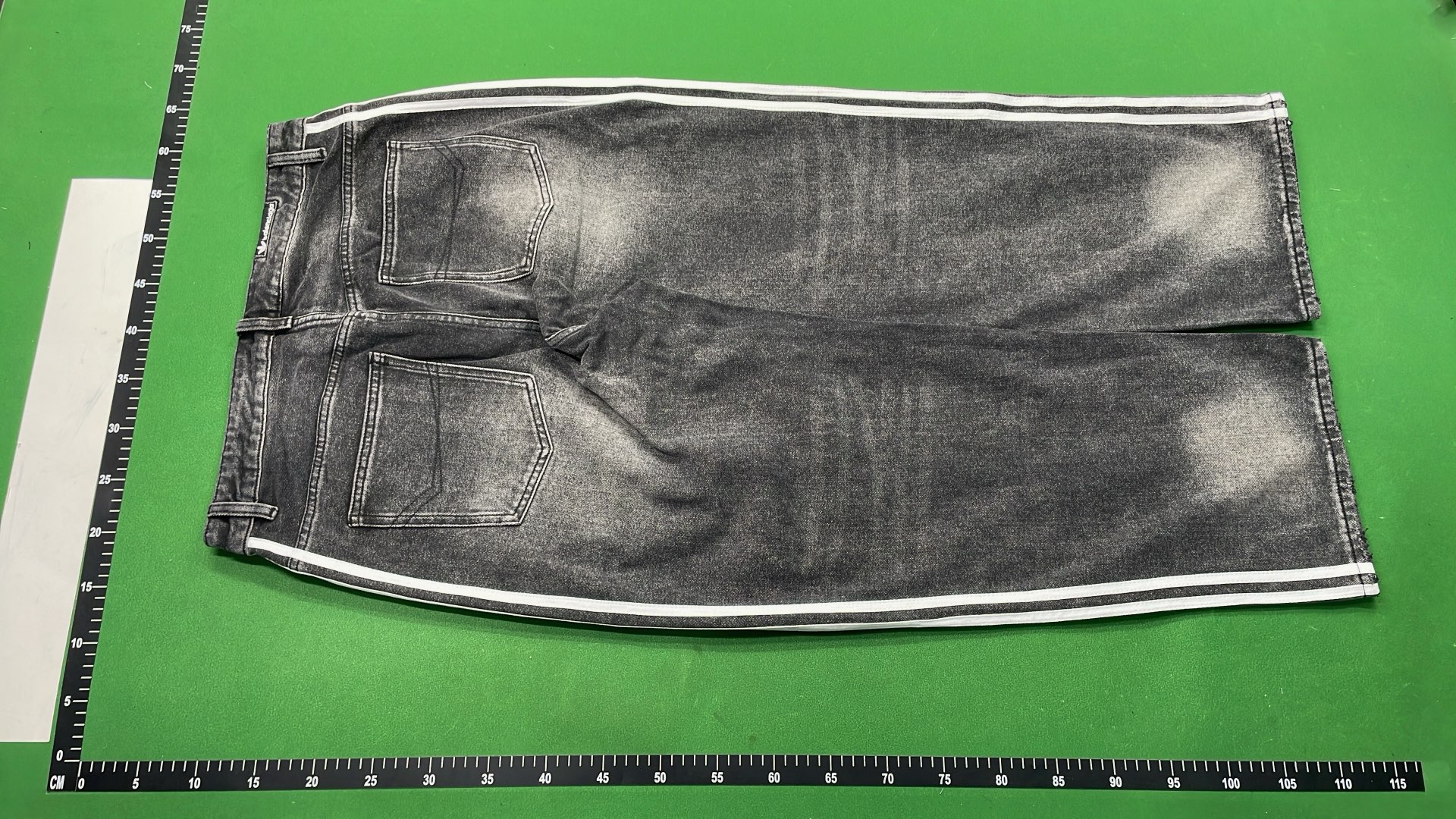 Black Wide-Leg Jeans with White Side Stripes