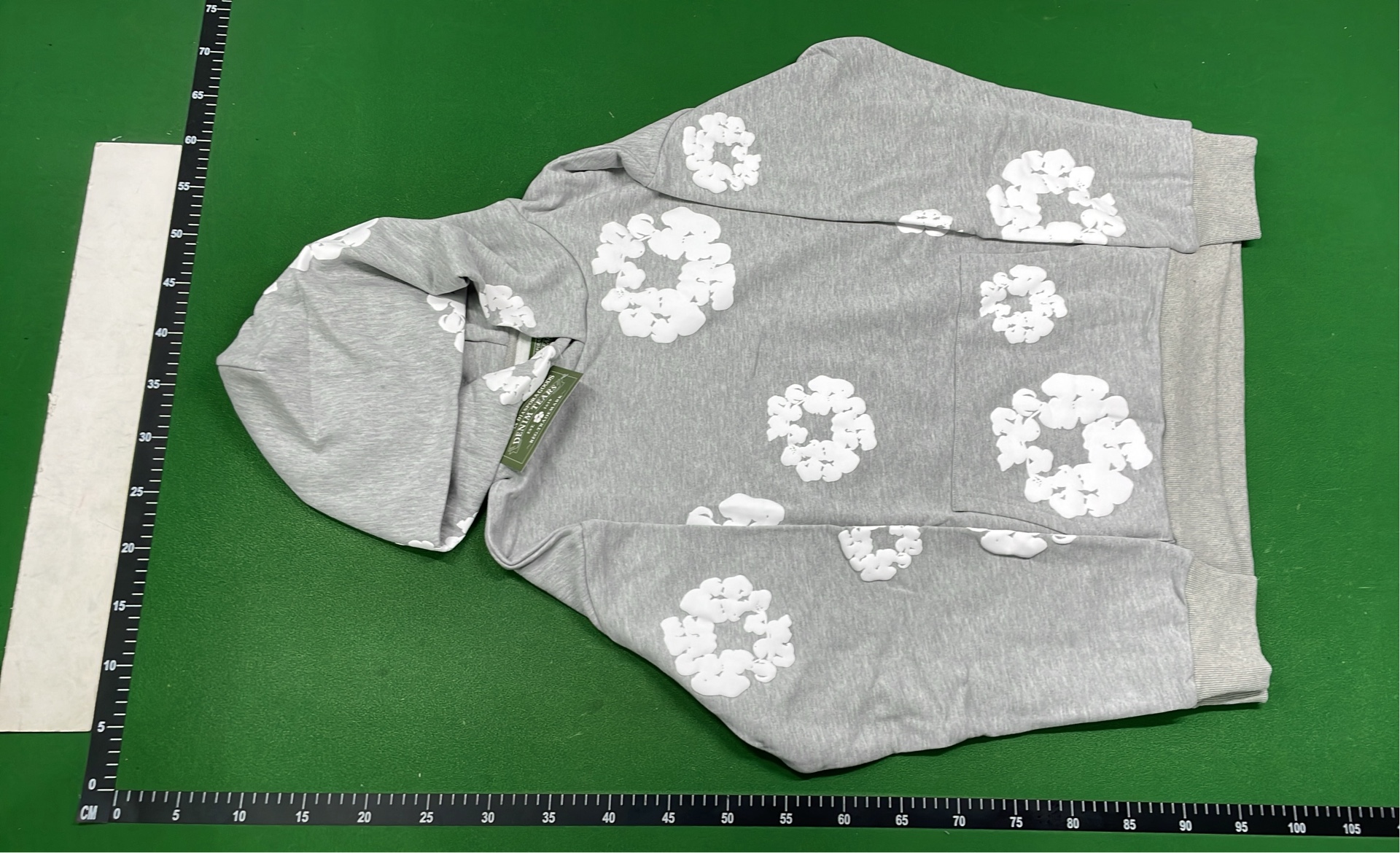 Olive Green Sweatpants with White Hair Scrunchie Print