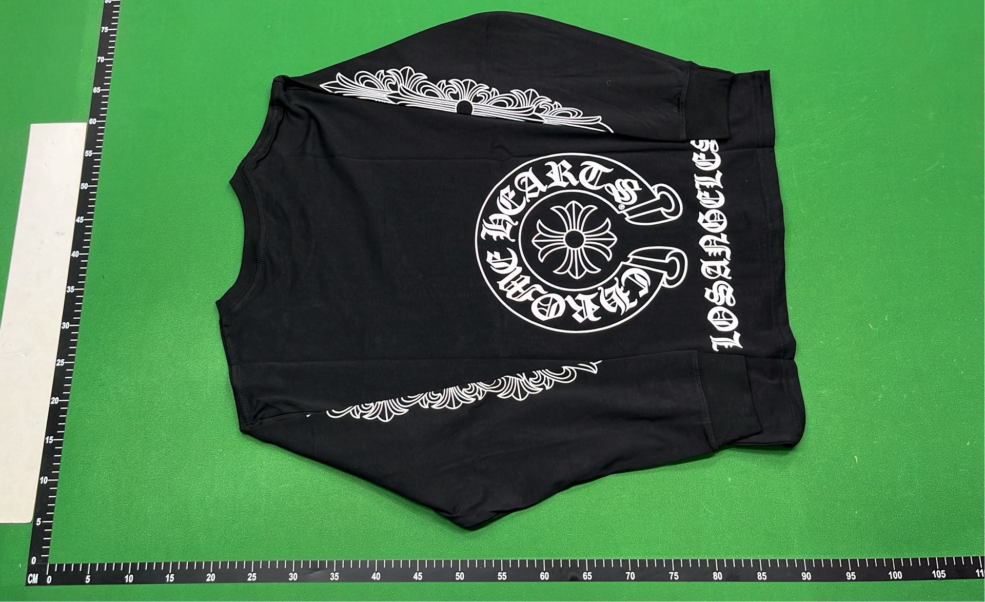 White Long Sleeve T-Shirt with Gothic Lettering