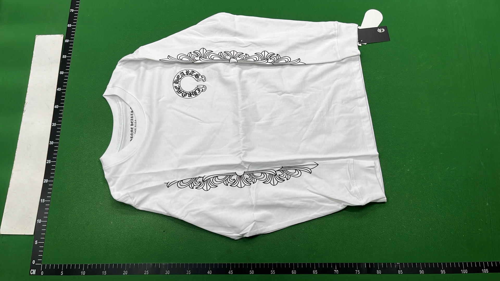 White Long Sleeve T-Shirt with Gothic Lettering