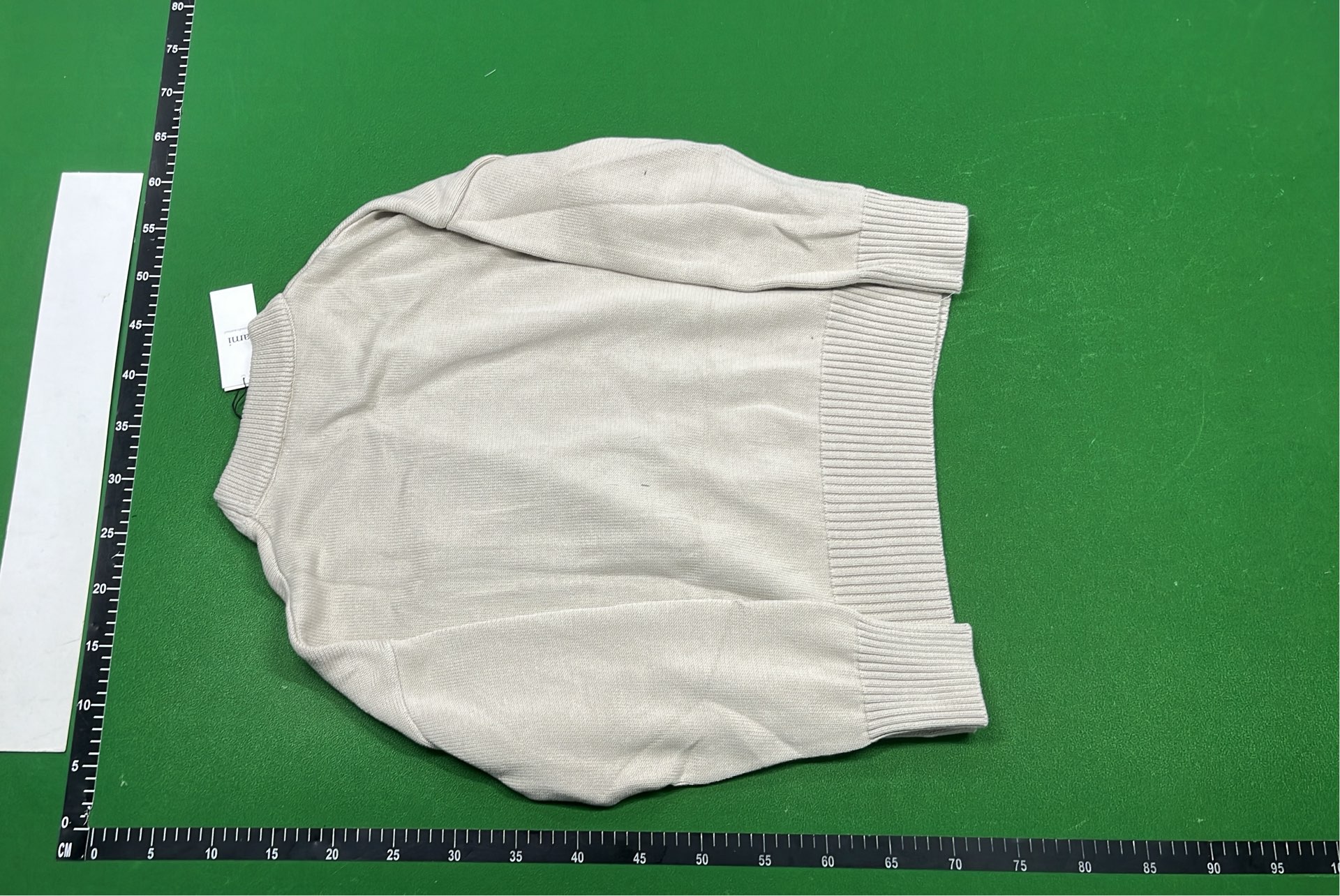 Green Knit Sweater with White Heart and A Logo