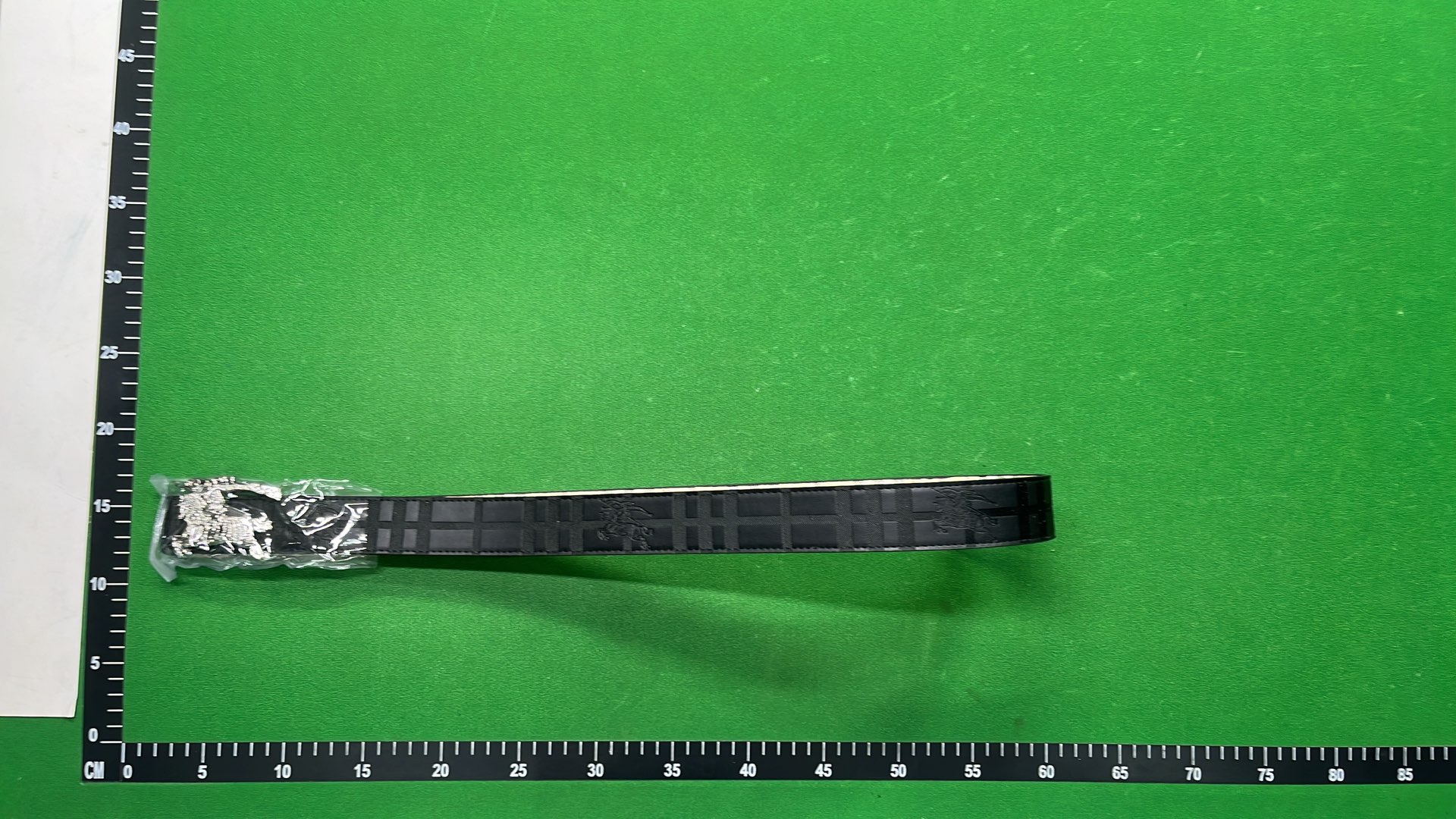 Burberry Monogram Belt with Gold Buckle