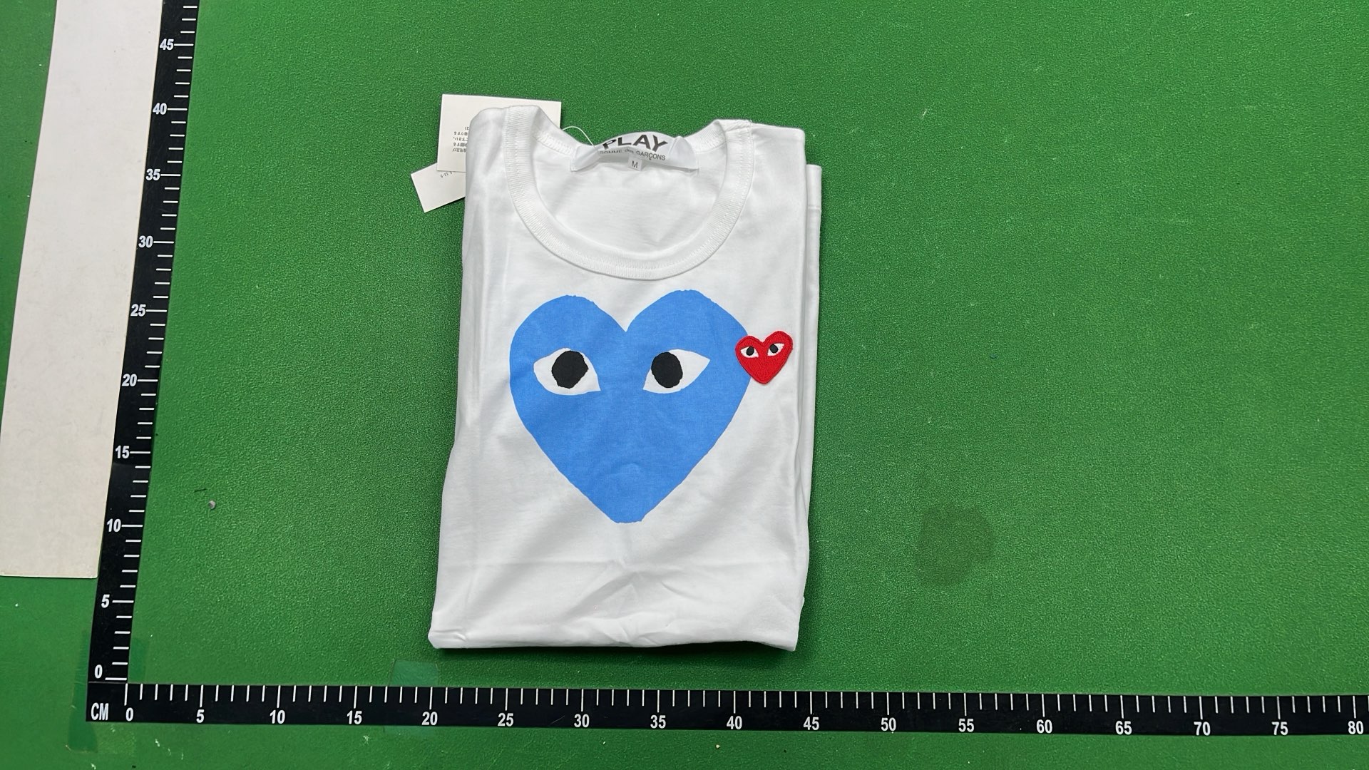 White T-Shirt with Pink Heart and Eyes Graphic