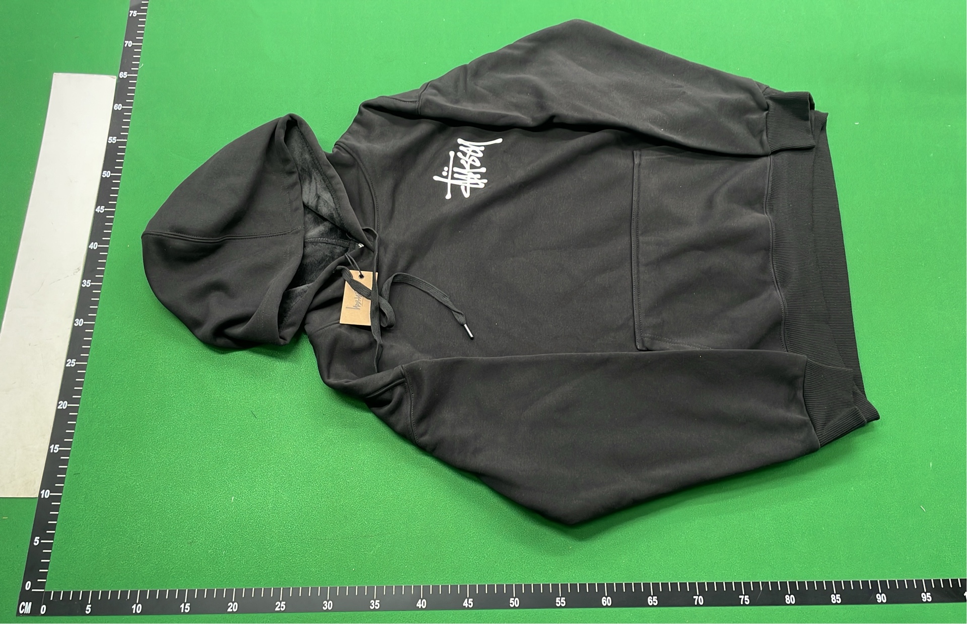 Stussy Hoodie Black and White Logo Sweatshirt for Men and Women
