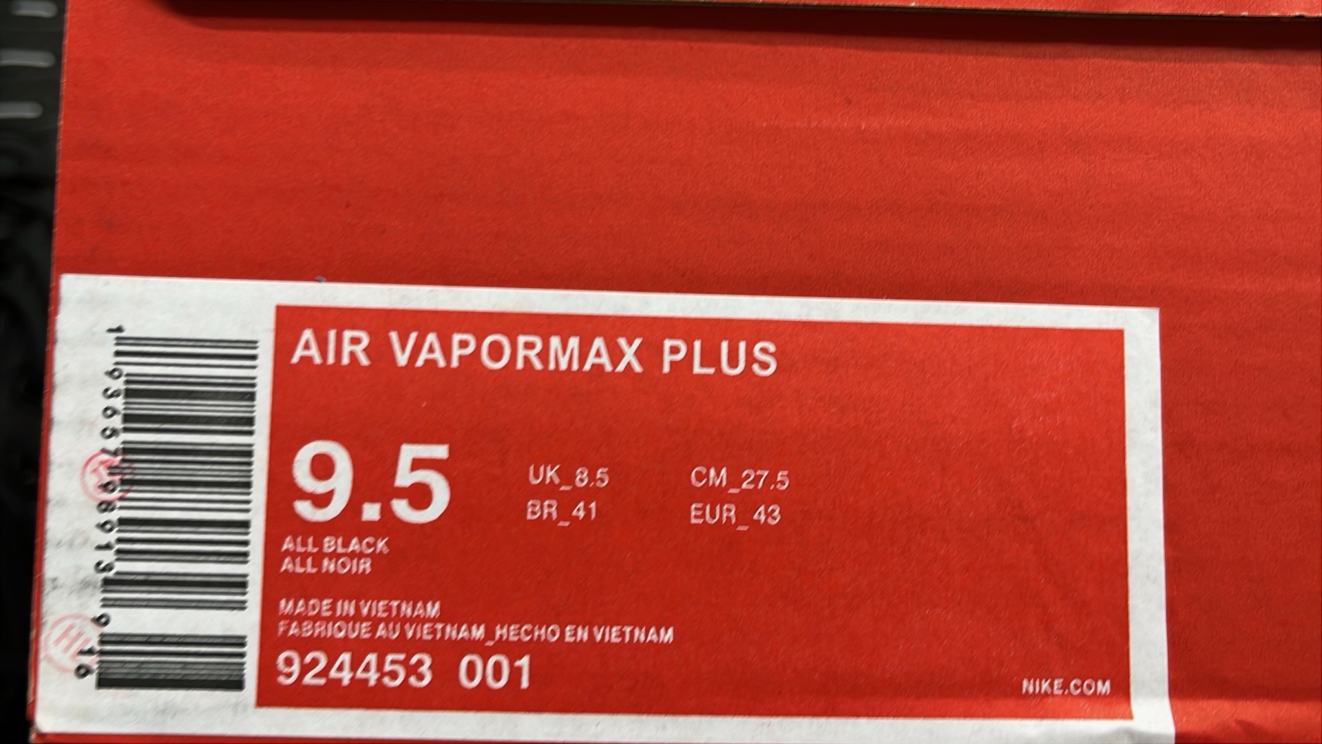 Nike Air VaporMax Plus Sneakers - White Black Red