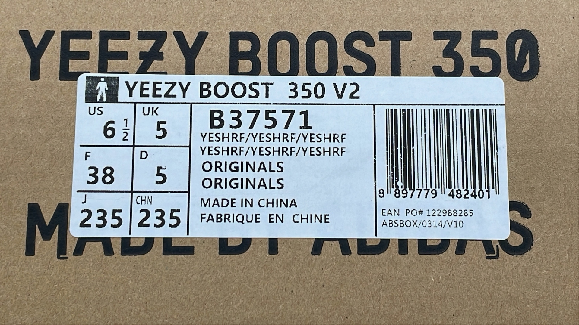 Y-3 YZY 350 V2 White Black Knit Sneakers