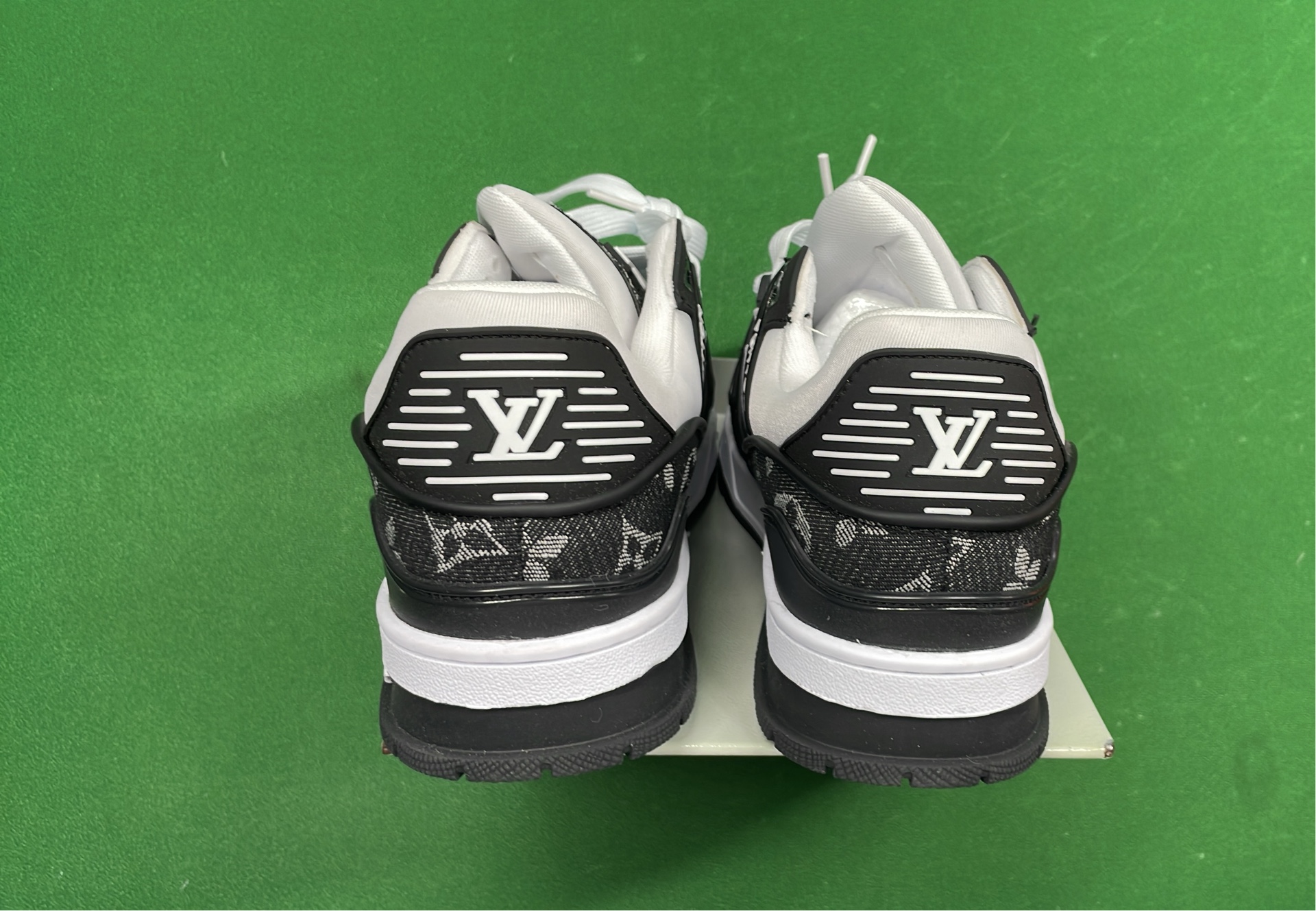 Louis Vuitton Trainer Sneakers Black White Monogram