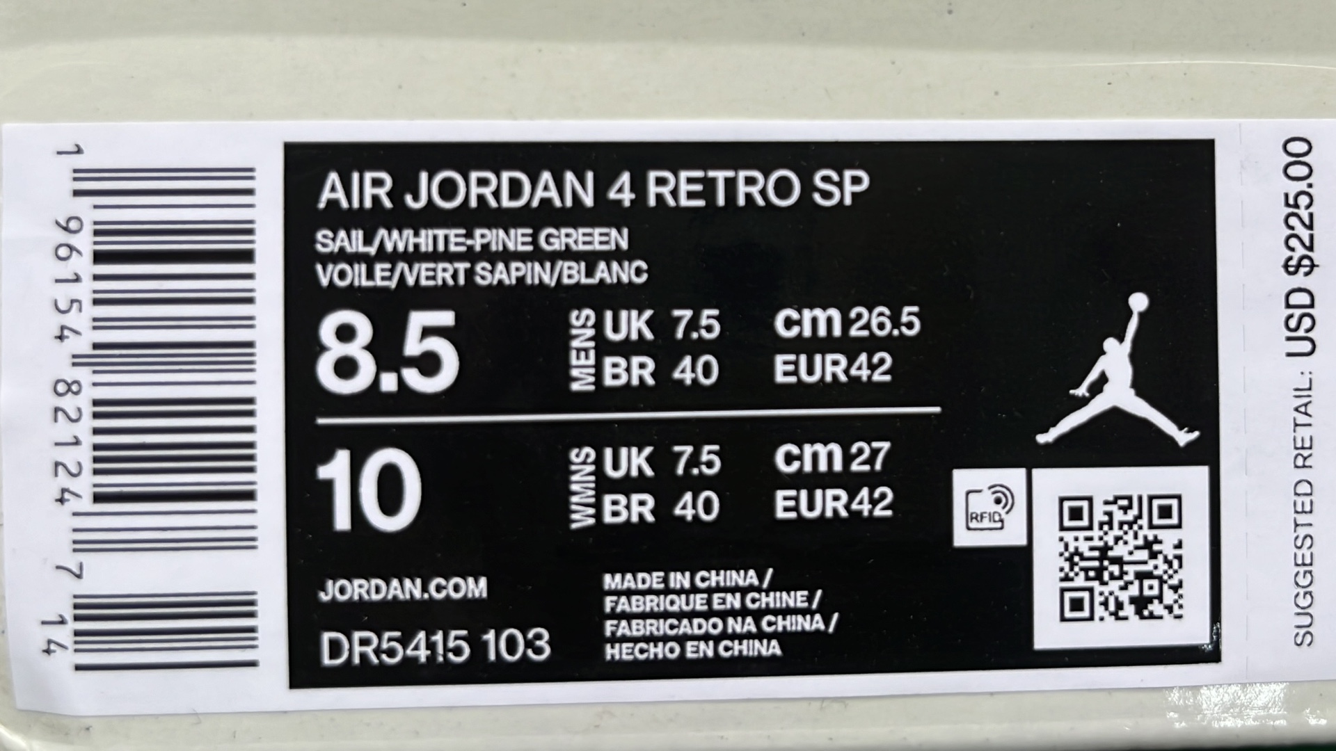Air Jordan 4 Retro White Cement 1.0 Sneakers DV6773-220