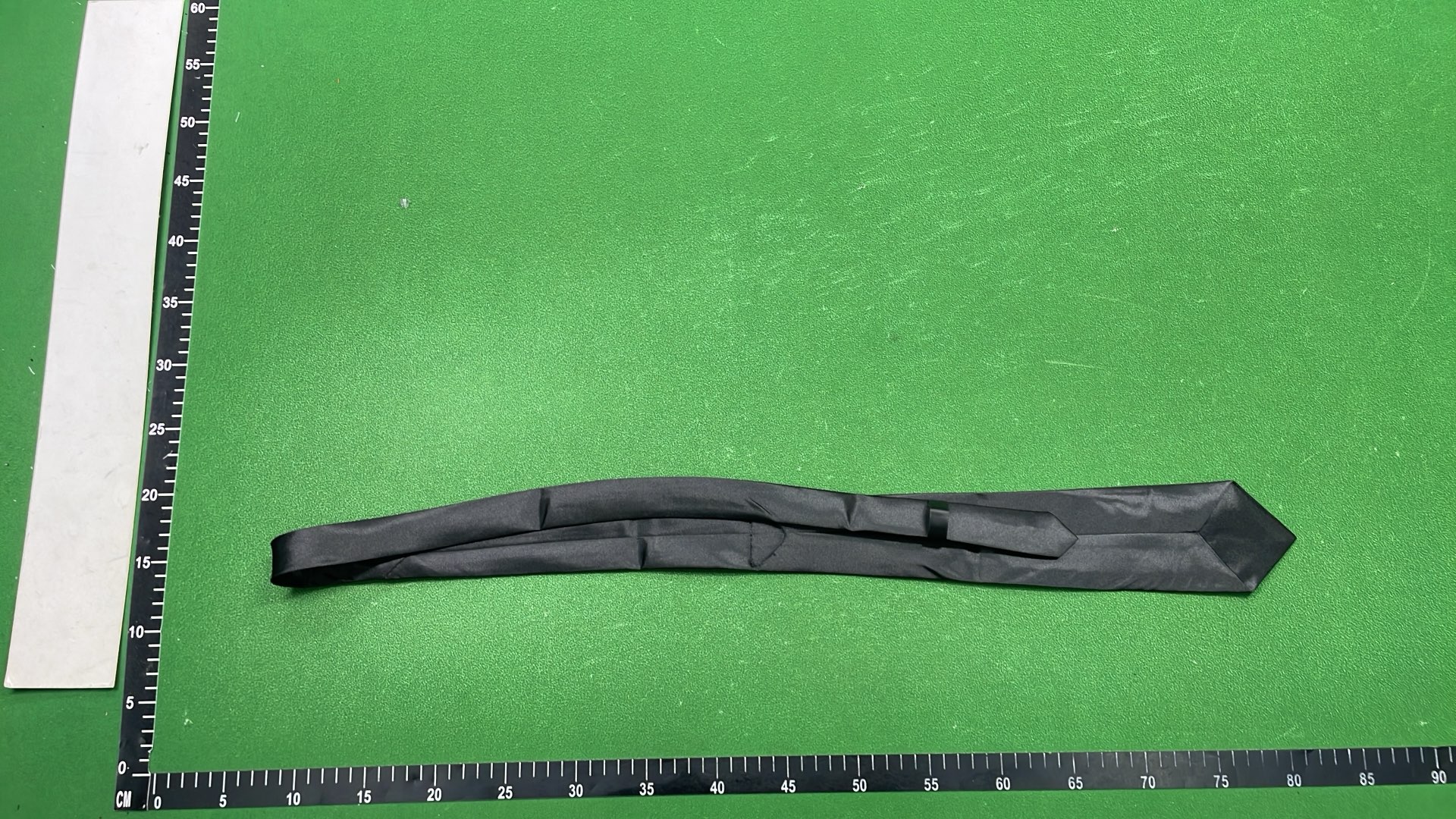 Prada Black Satin Tie with Logo Plaque