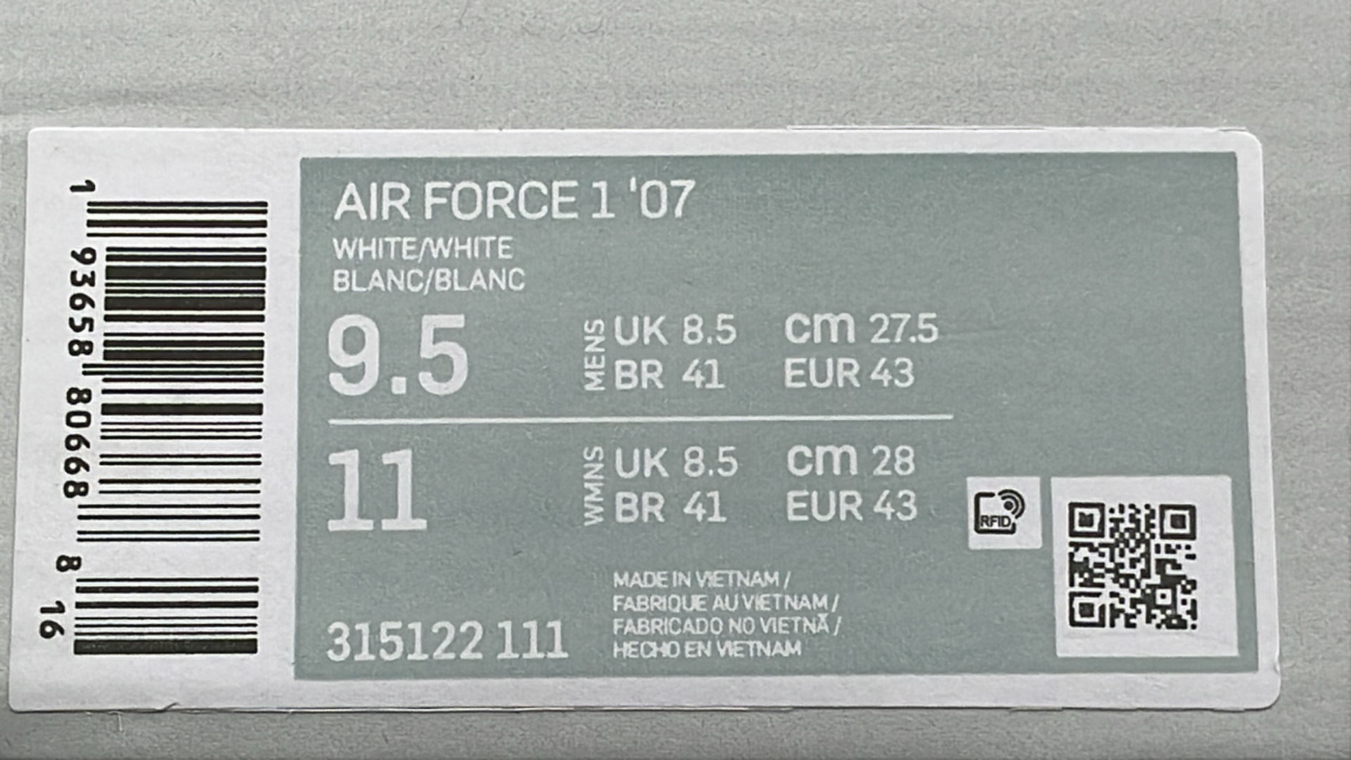 Nike Air Force 1 Low White Sneakers for Men and Women
